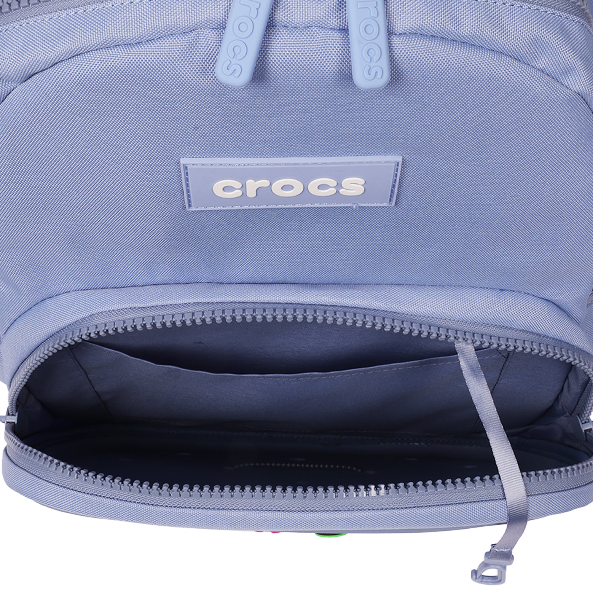 Crocs Back to School Backpack with EVA Front Pocket – Customizable Jibbitz™ Backpack (Blue Haze)