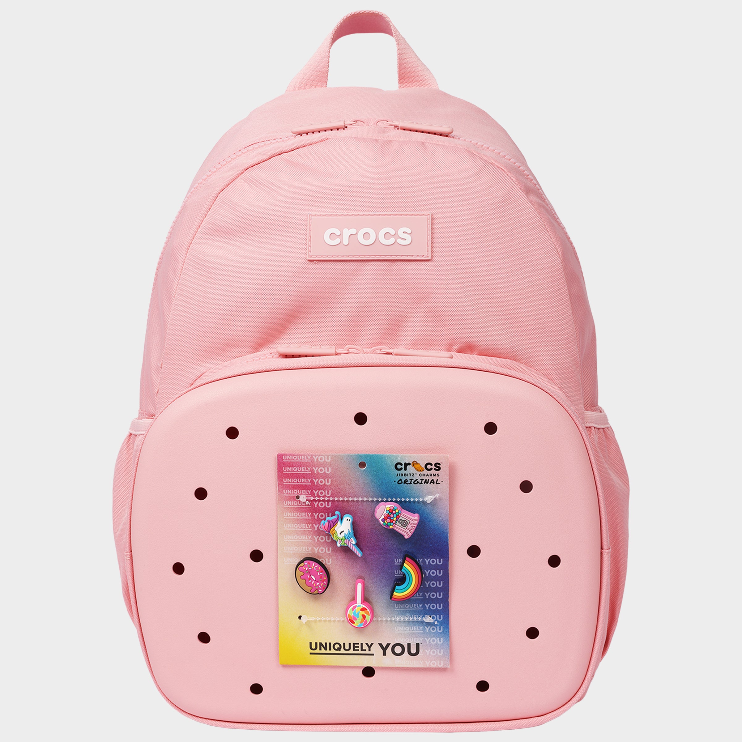 Crocs Back to School Backpack with EVA Front Pocket – Customizable Jibbitz™ Backpack (Powder Pink)