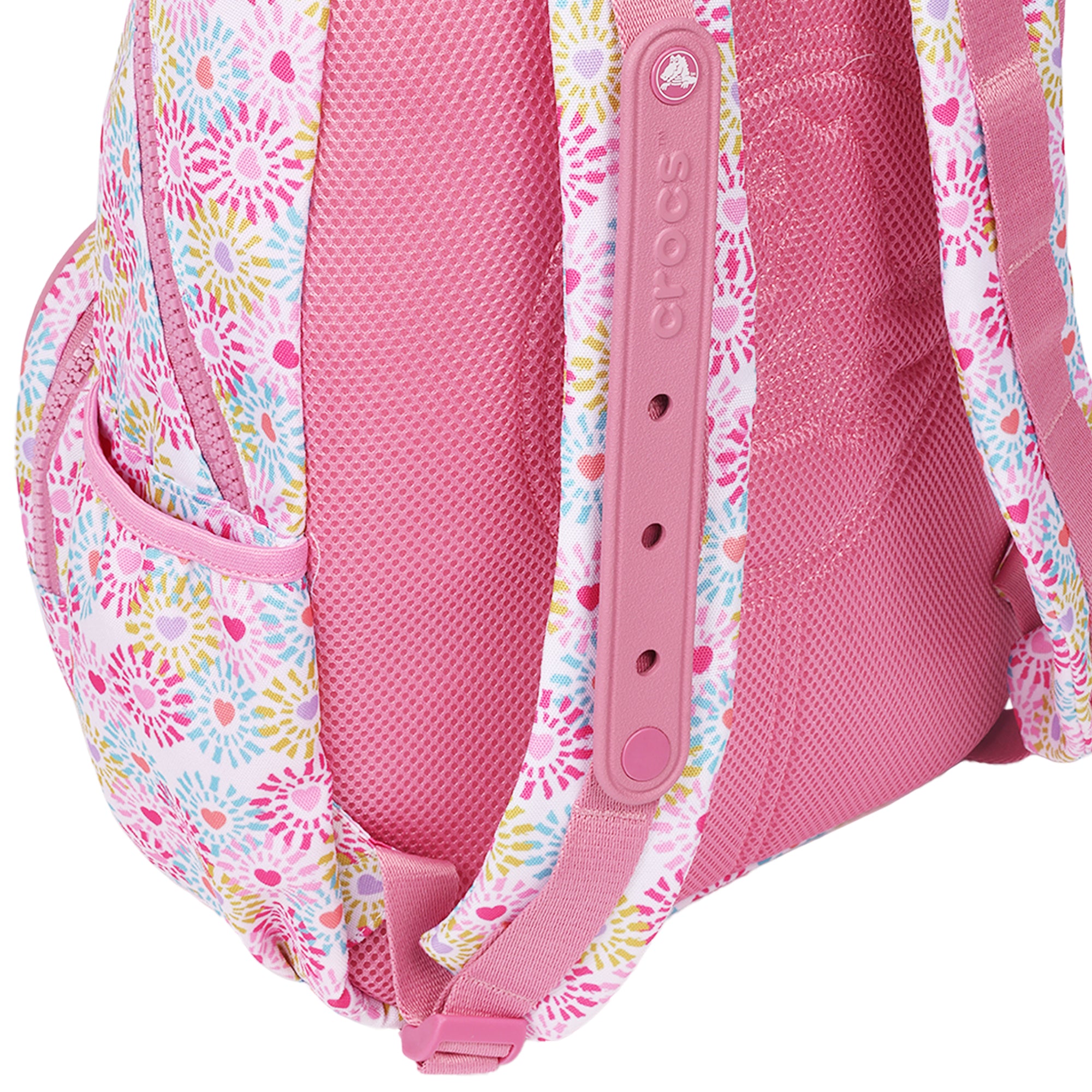 Crocs Floral Back to School Backpack with EVA Front Pocket – Customizable Jibbitz™ Backpack (Pink Floral)