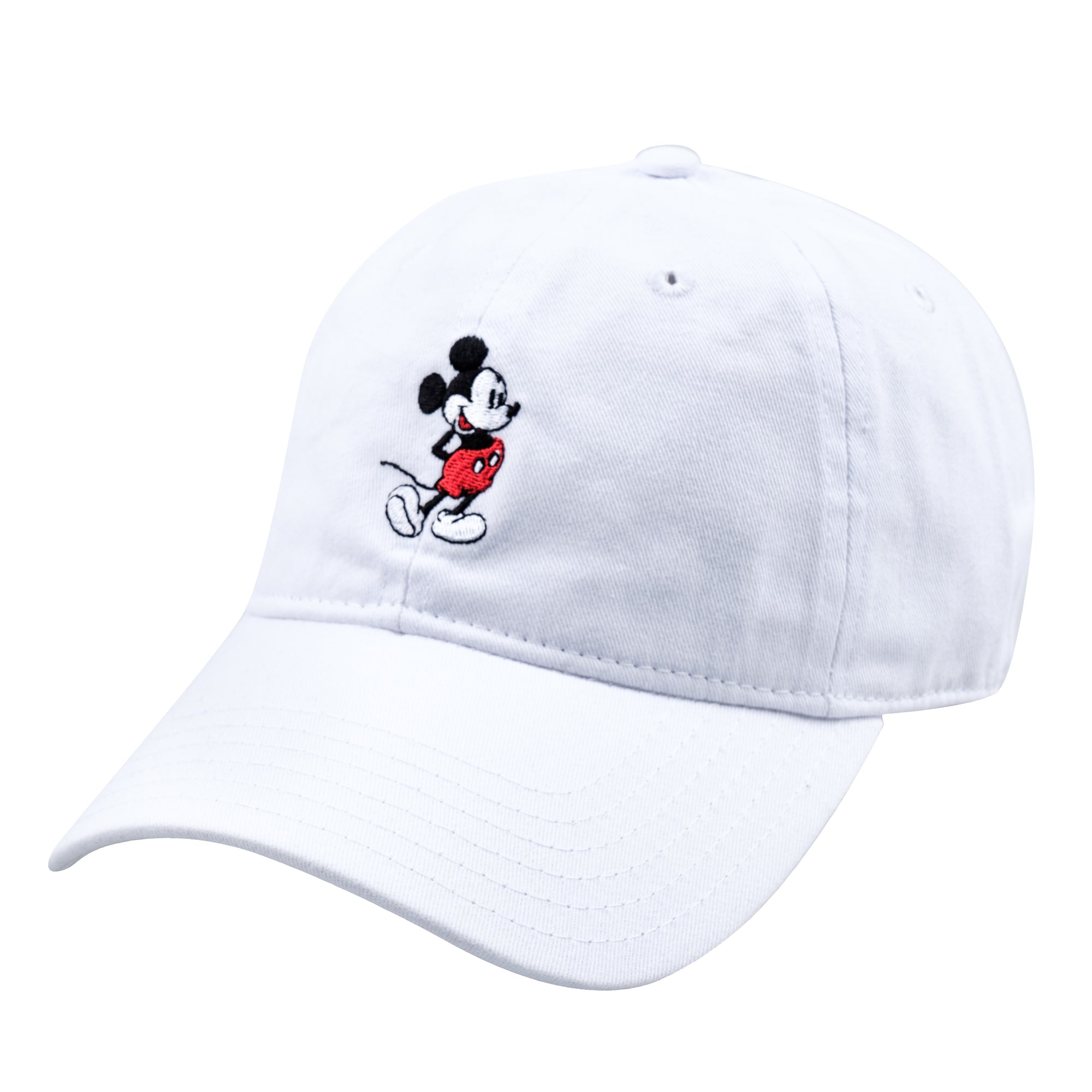 Concept One Disney Mickey Mouse Embroidered Cotton Adjustable Dad Hat with Curved Brim