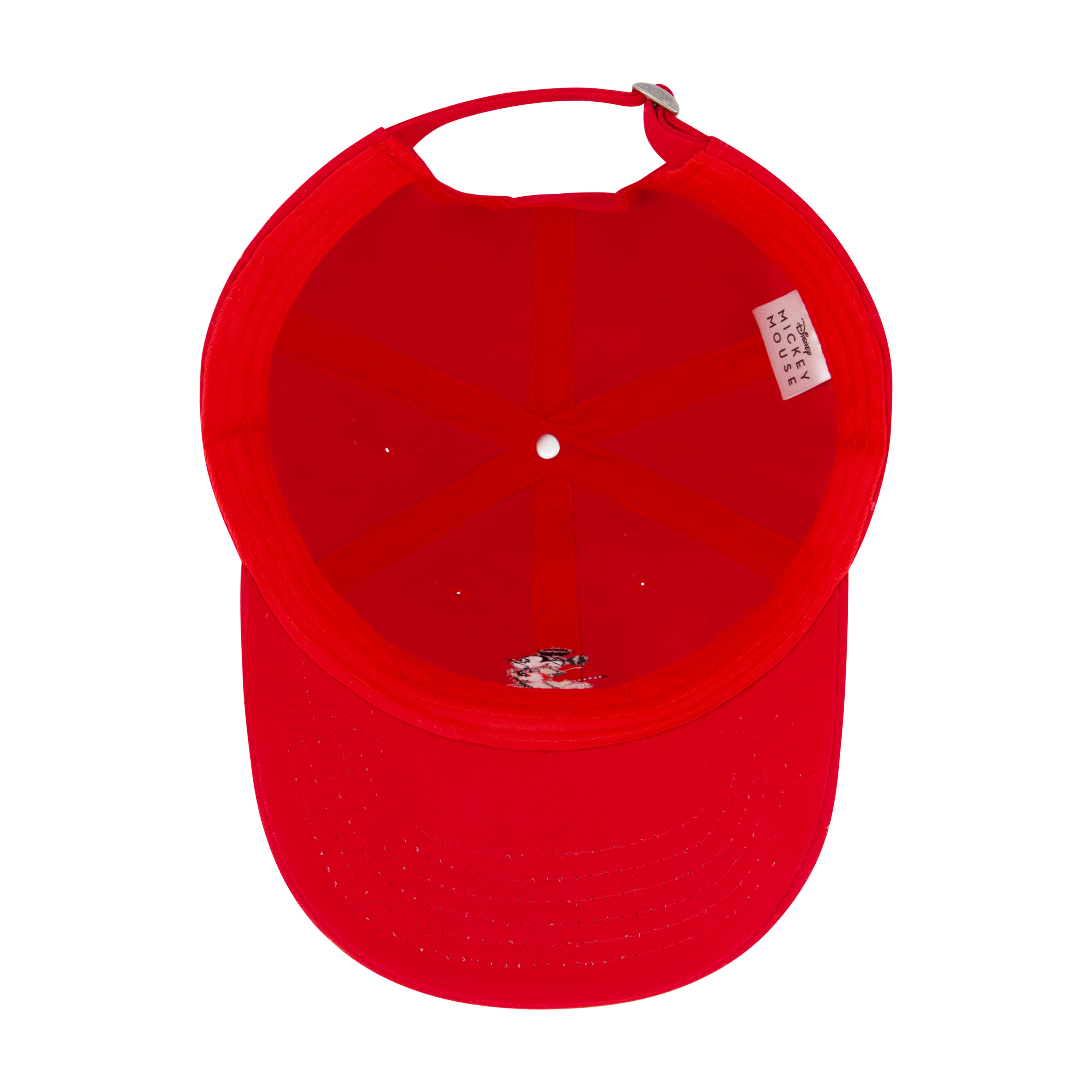 Disney Mickey Mouse Adjustable Baseball Cap With Washed Twill Embroidery,Red