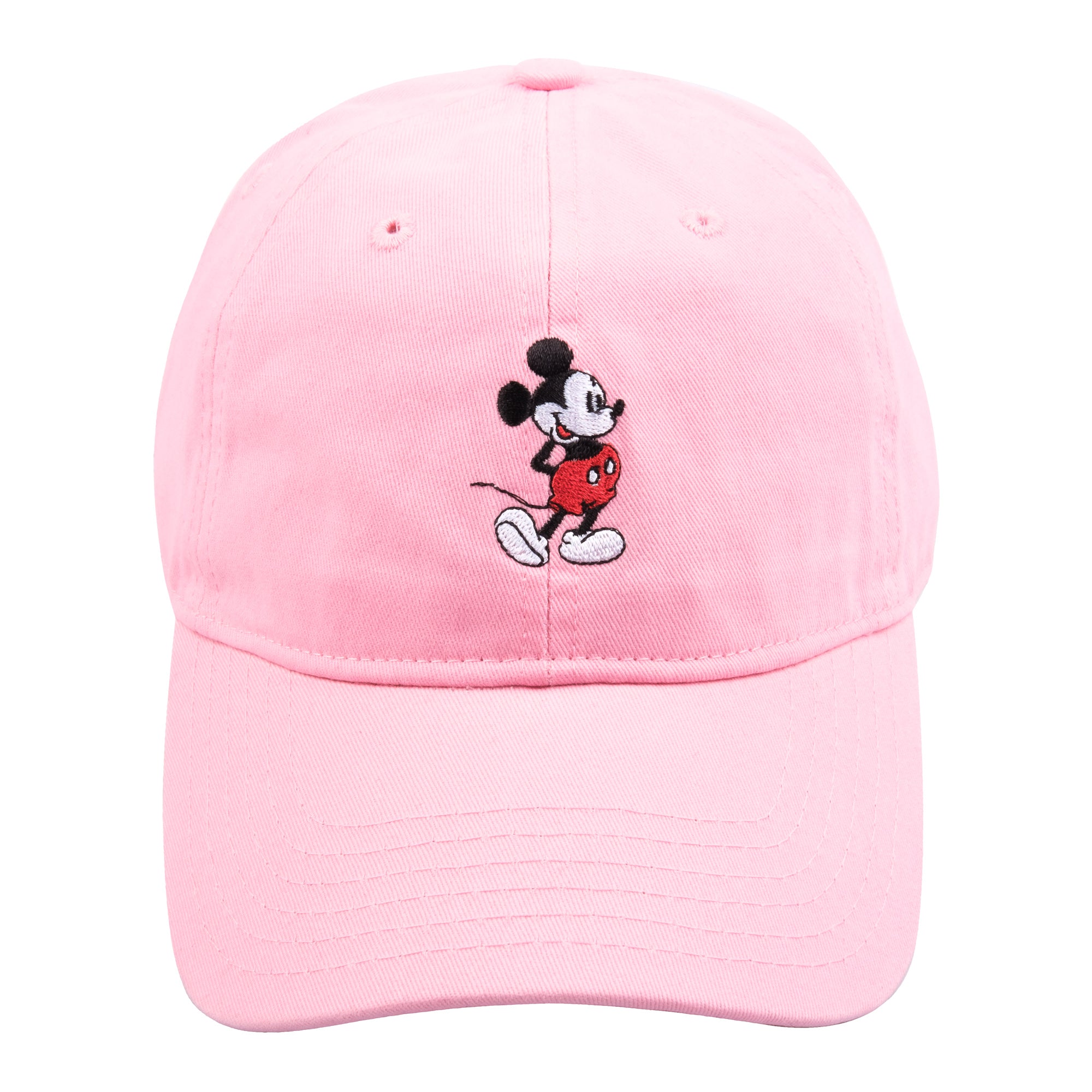 Disney Mickey Mouse Dad Cap With Brush Cotton Washed Embroidery,Pink