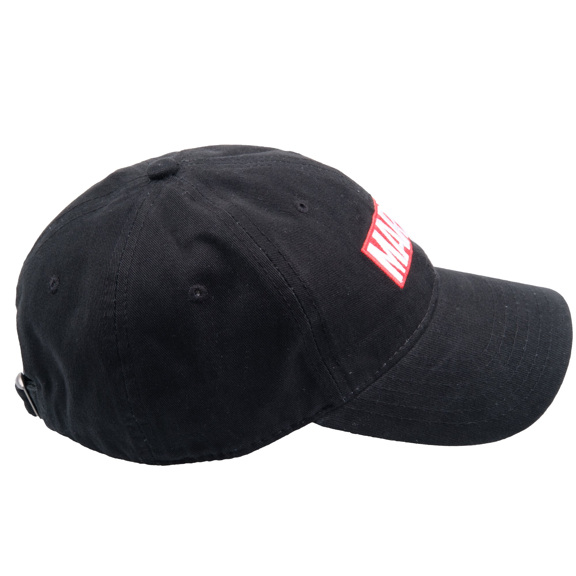 Marvel Logo Cotton Adjustable Dad Hat, Black, One Size