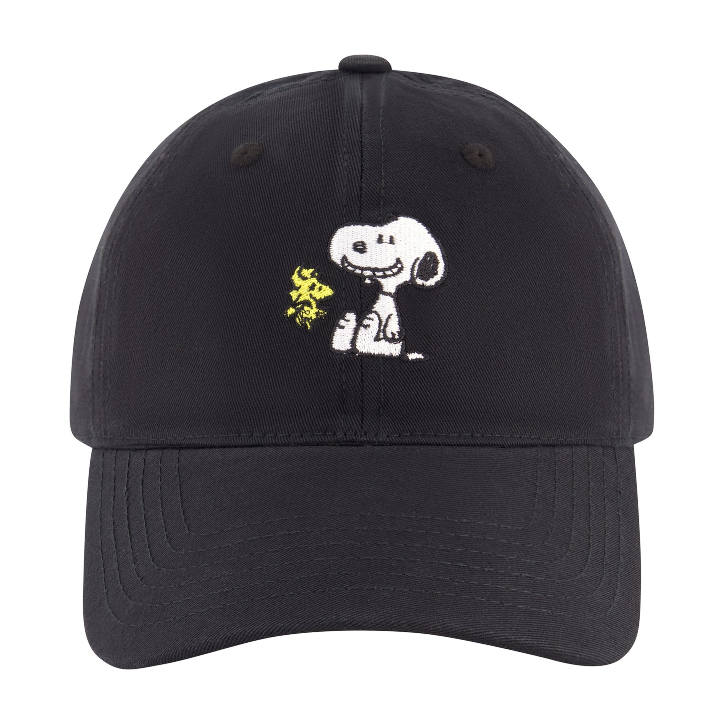 Peanuts Snoppy & Woodstock Dad Cap,Black