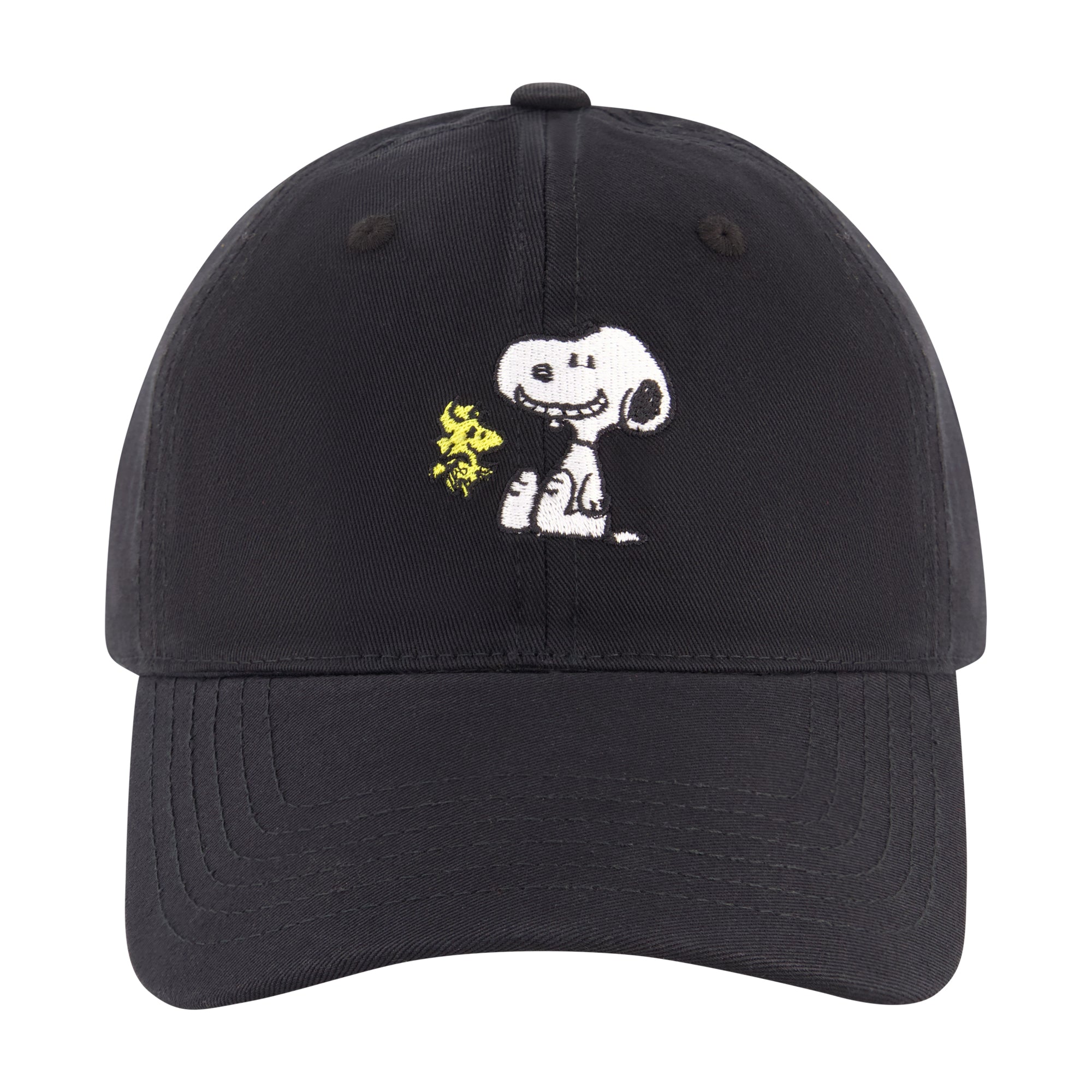 Peanuts Snoppy & Woodstock Dad Cap,Black