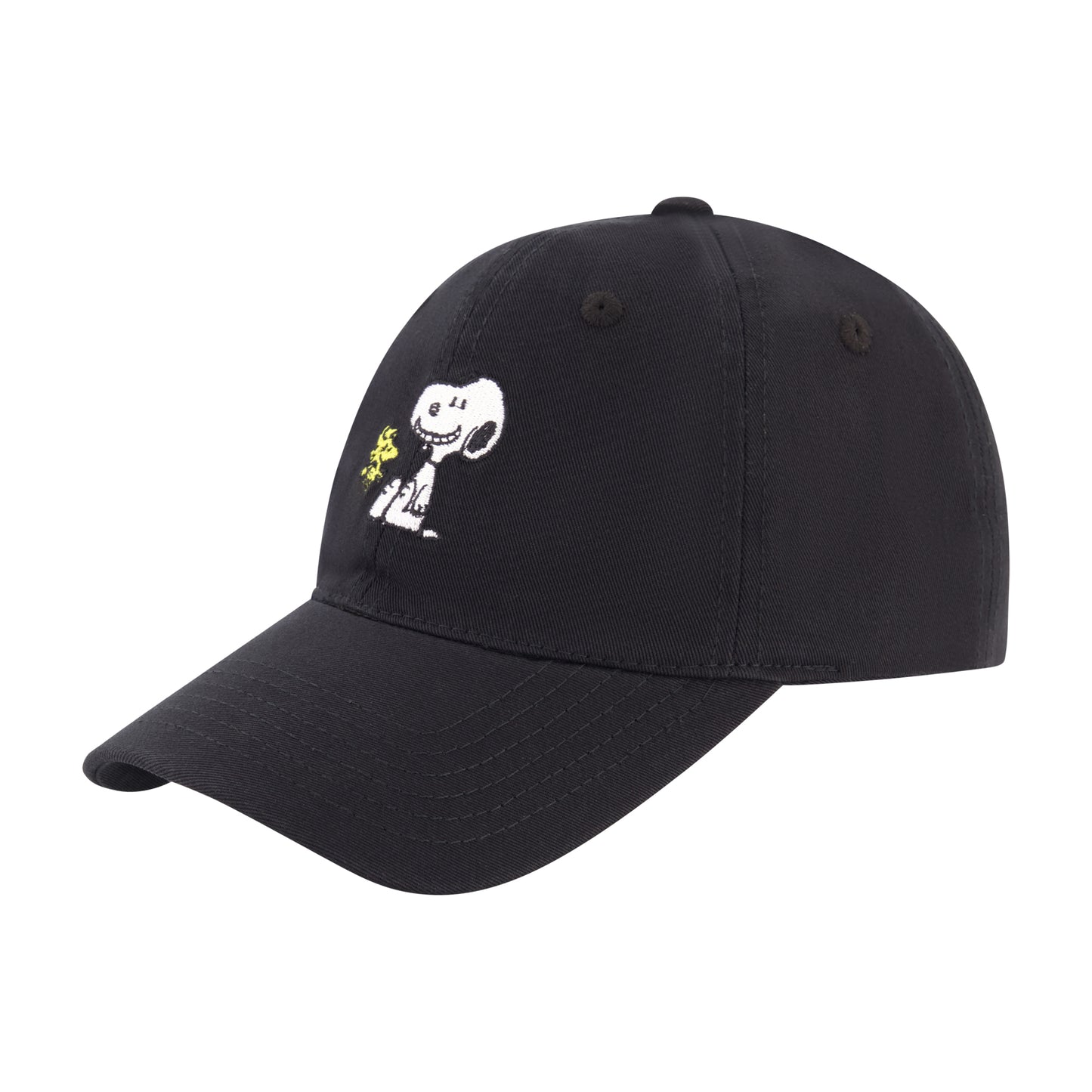 Peanuts Snoppy & Woodstock Dad Cap,Black