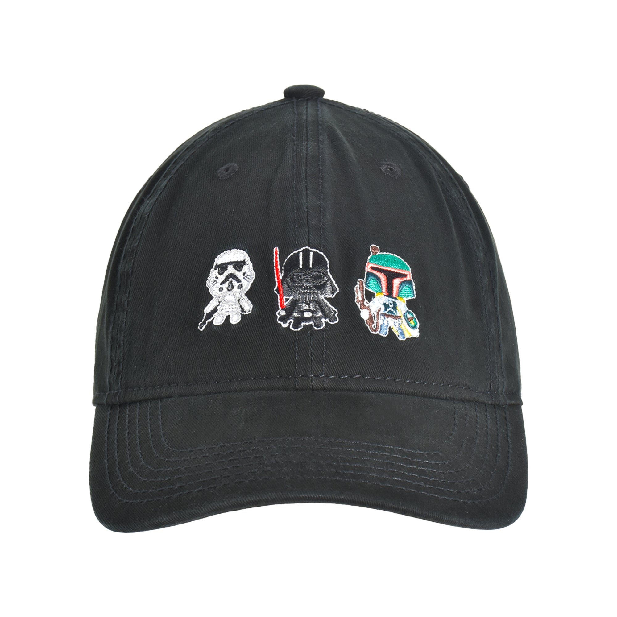 Star Wars Dad Hat, Darth Vader, R2-d2 and Stormtrooper Cotton Adult Baseball Cap with Curved Brim, Black Pixels '22, One Size