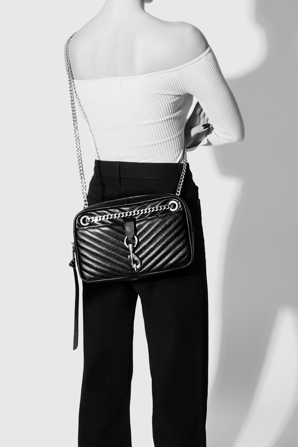 Rebecca Minkoff Edie Zip Shoulder Bag Black