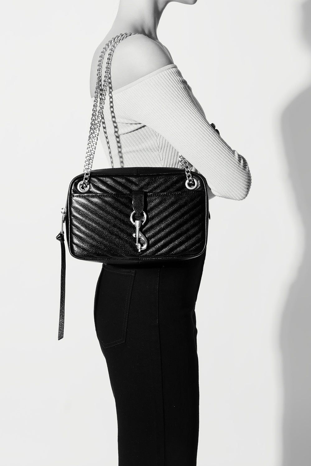 Rebecca Minkoff Edie Zip Shoulder Bag Black