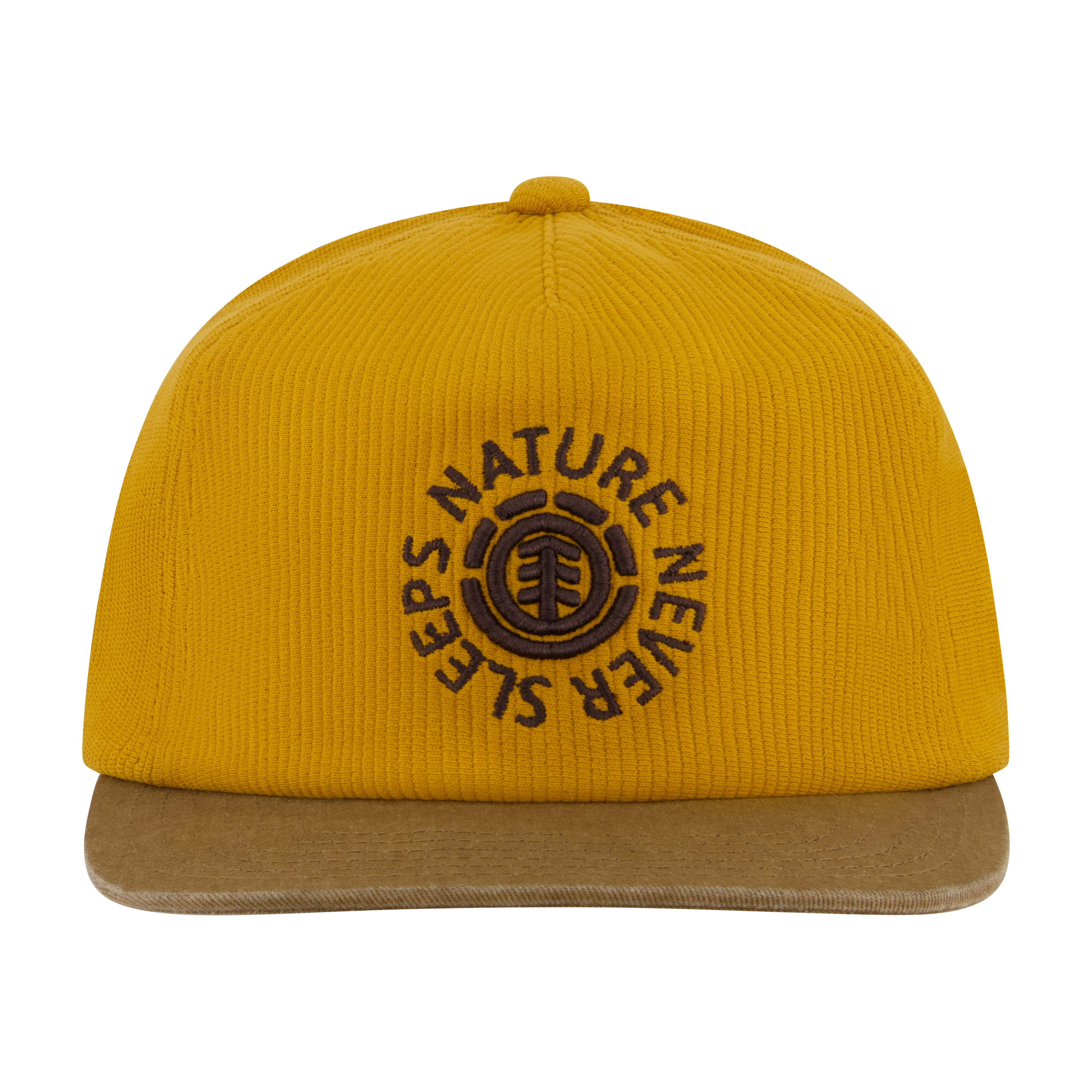 Element Low Profile Flat Brim Cap in Ribbed Cotton