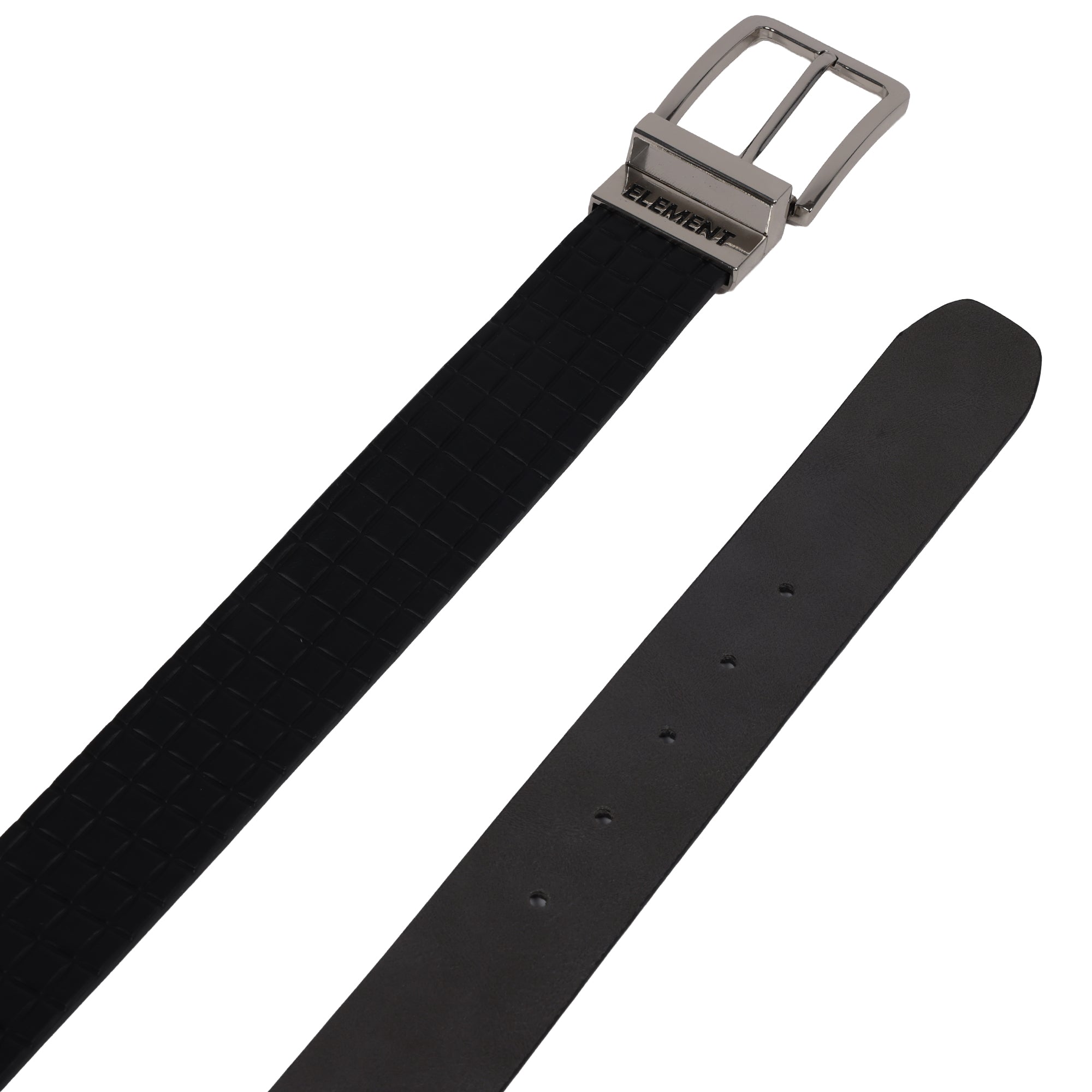 Element Textured PU Reversible Belt with Polished Buckle – Black/Grey Medium
