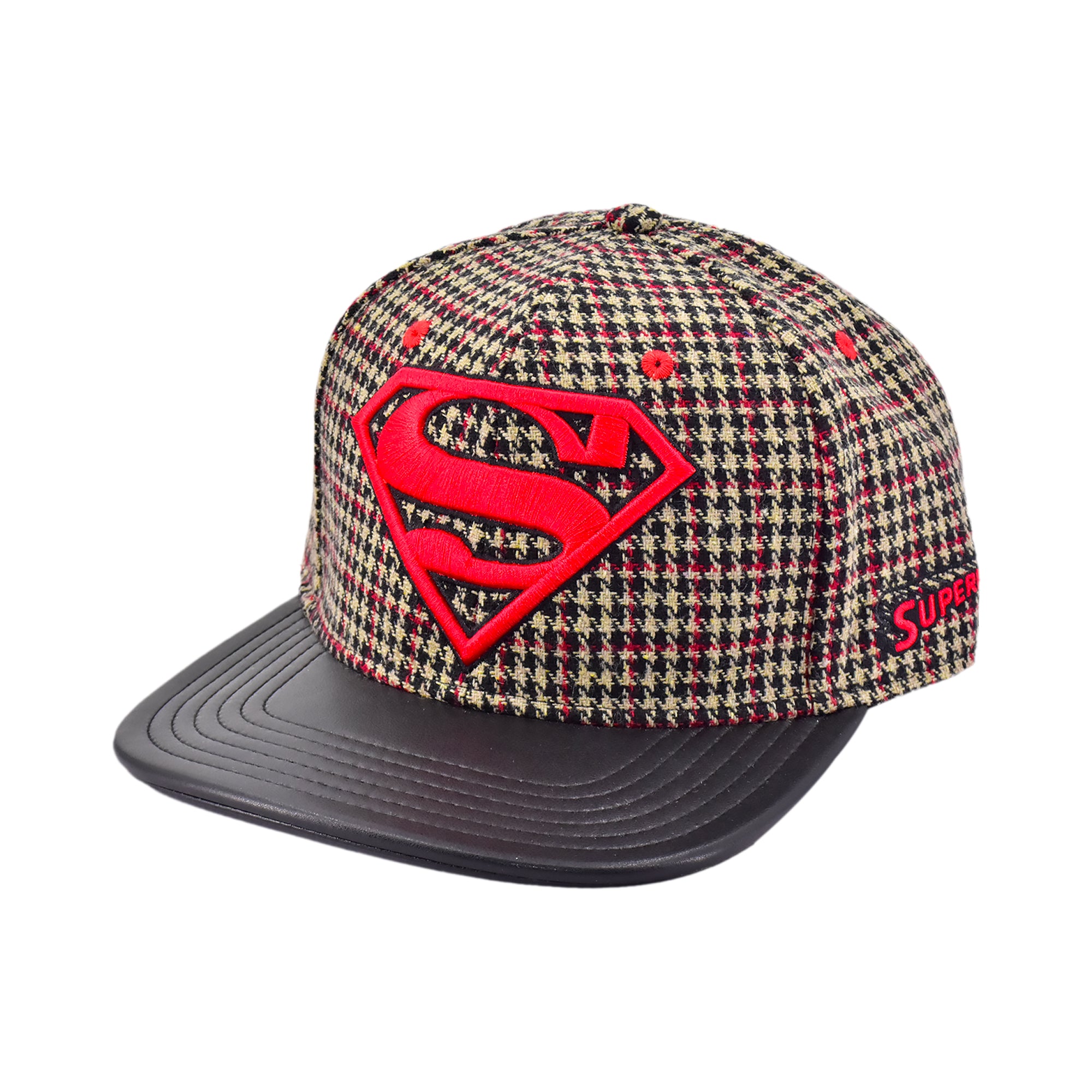 DC Comics Superman Plaid Snapback Hat – Embroidered Logo Flat Brim Cap