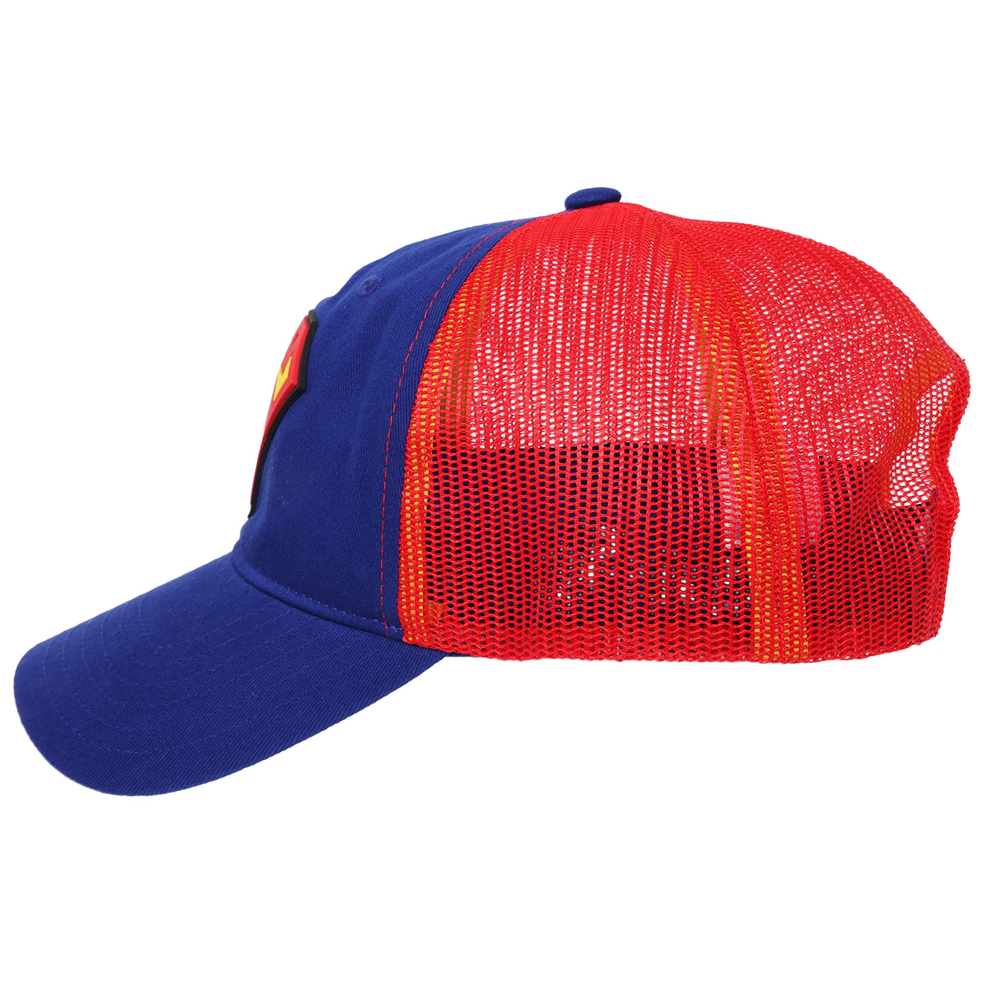 Concept One Unisex-Adult DC Comics Superman Logo Trucker Hat, Adult Adjustable Snapback Baseball Cap with Curved Brim for Men and Women