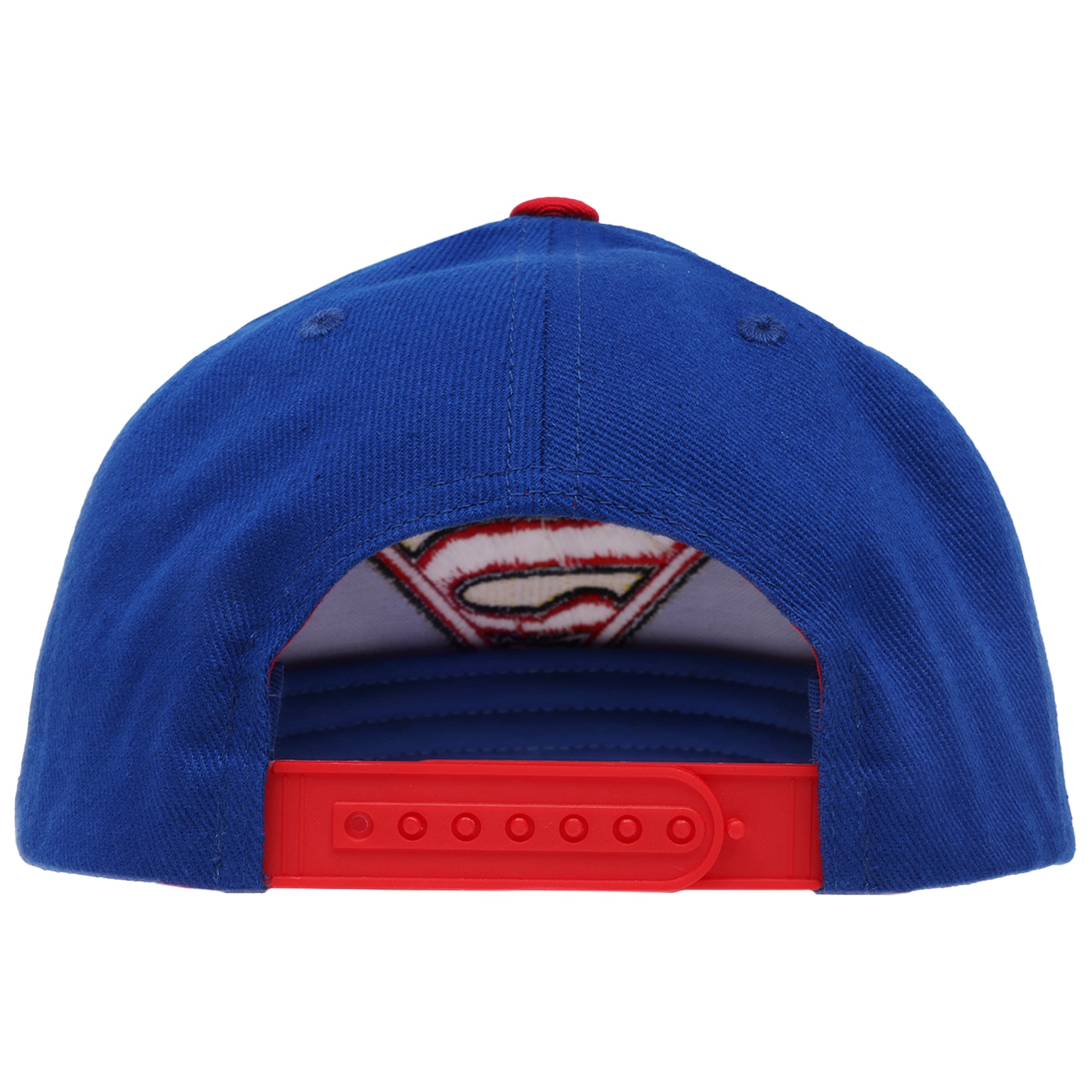 DC Comics Superman Baseball Cap, Adult Adjustable Snapback Hat with Flat Brim for Men and Women, Embroidered Logo, Navy, One Size