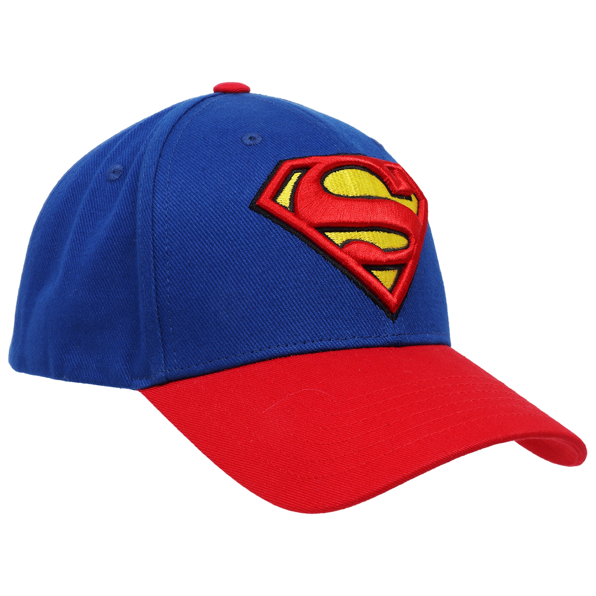 DC Comics Superman Baseball Cap, Adult Adjustable Snapback Hat with Flat Brim for Men and Women, Embroidered Logo, Navy, One Size