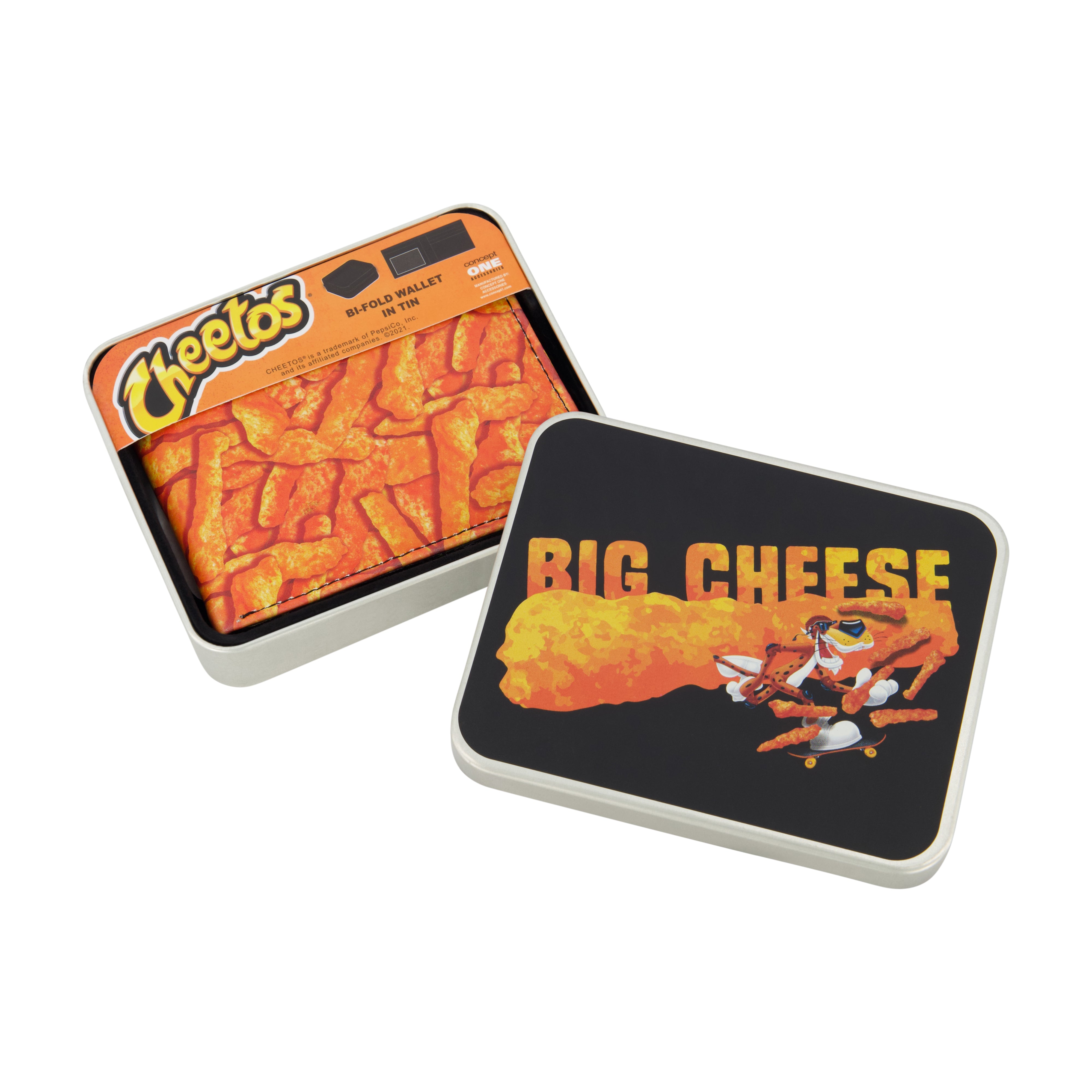 CHEETOS BIG CHEESE AOP Bifold Wallet, Slim Wallet with Decorative Tin Unisex