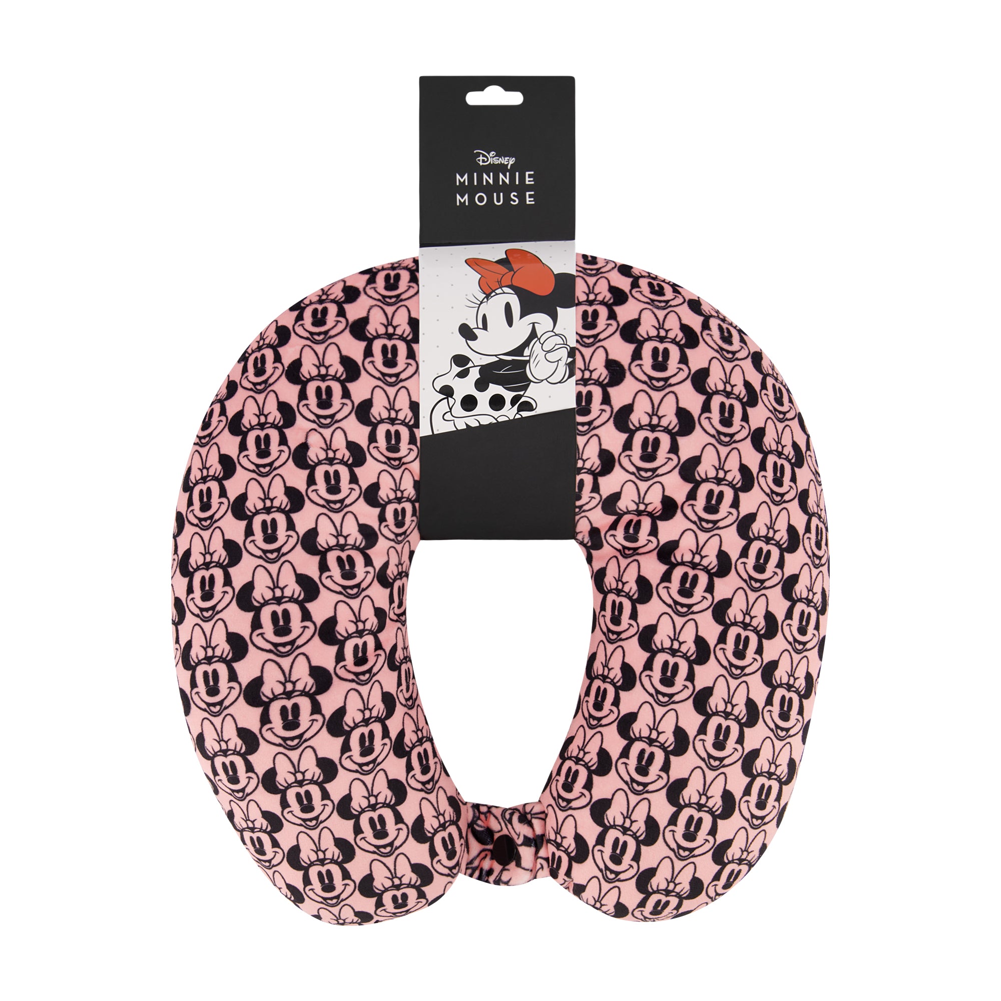 Disney Minnie Mouse Travel Neck Pillow for Airplane, Car and Office Comfortable and Breathable, Blush