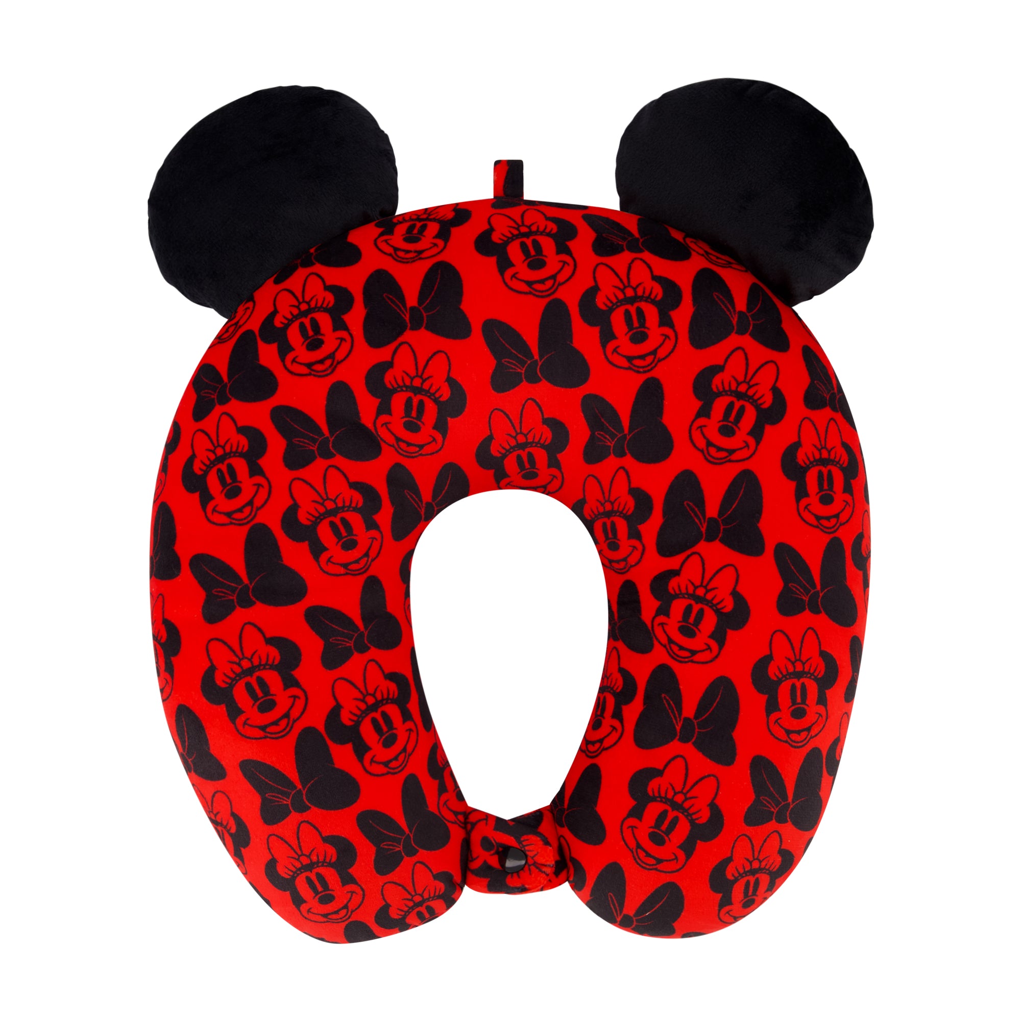 Disney Minnie Mouse Travel Neck Pillow for Airplane, Car and Office Comfortable and Breathable, Red/Black