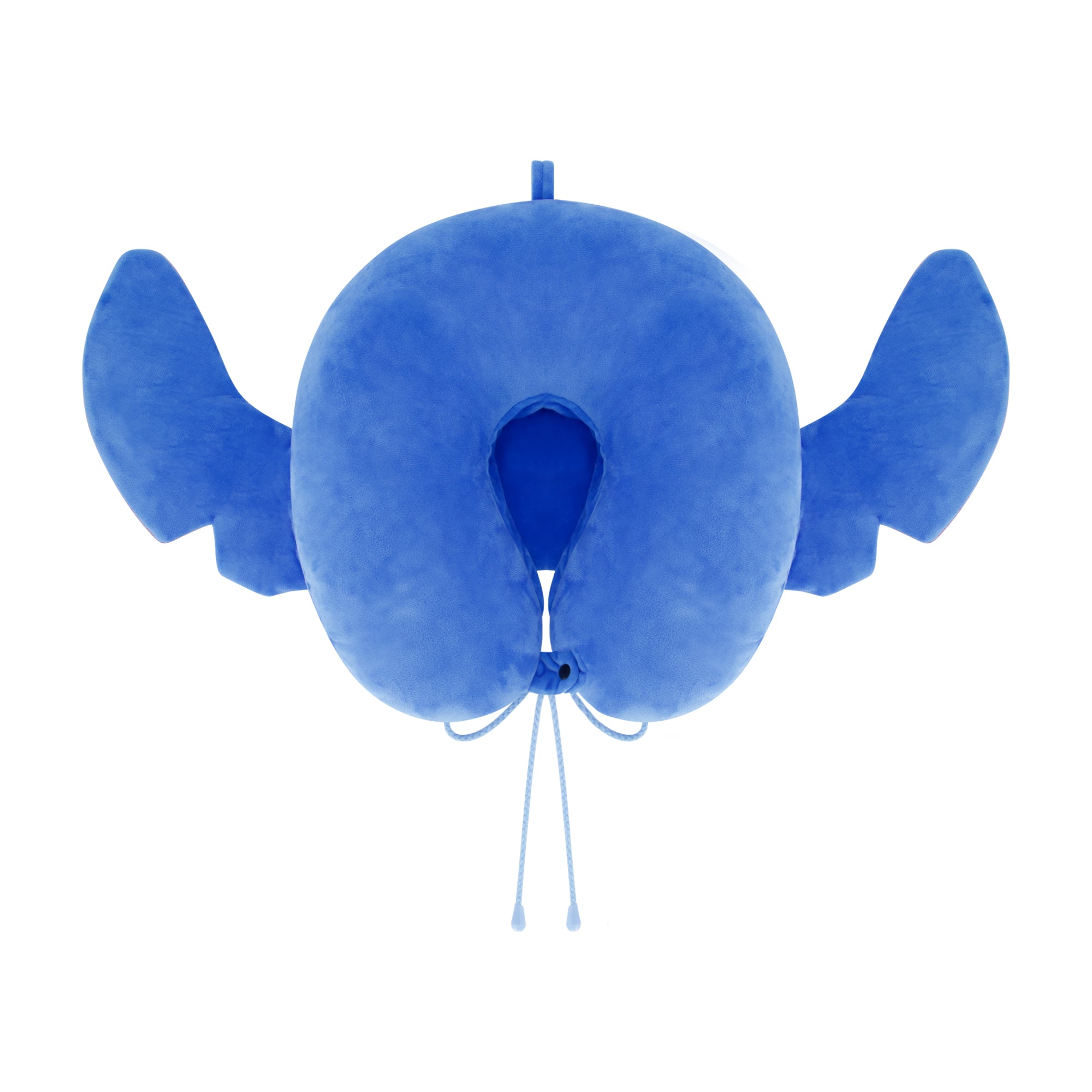 FUL Disney Stitch Hooded Neck Pillow with 3D Ears, Travel Accessories for Airplane, Car and Office, Comfortable and Breathable, Blue