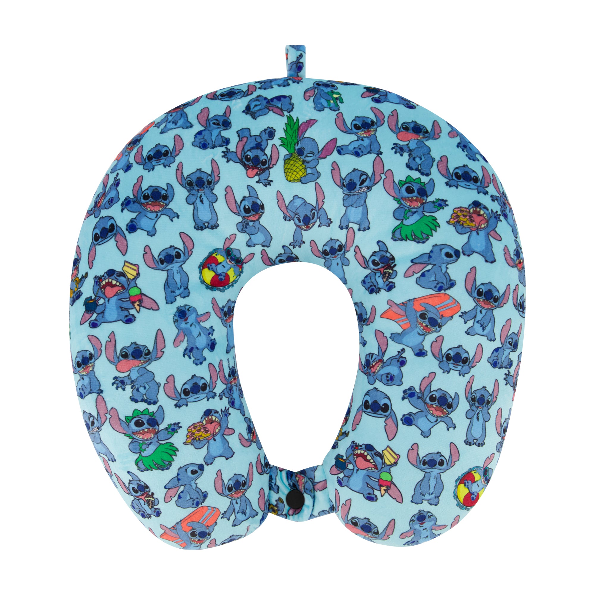 Disney Stitch Kids Travel Neck Pillow for Airplane, Car and Office Comfortable and Breathable, Blue