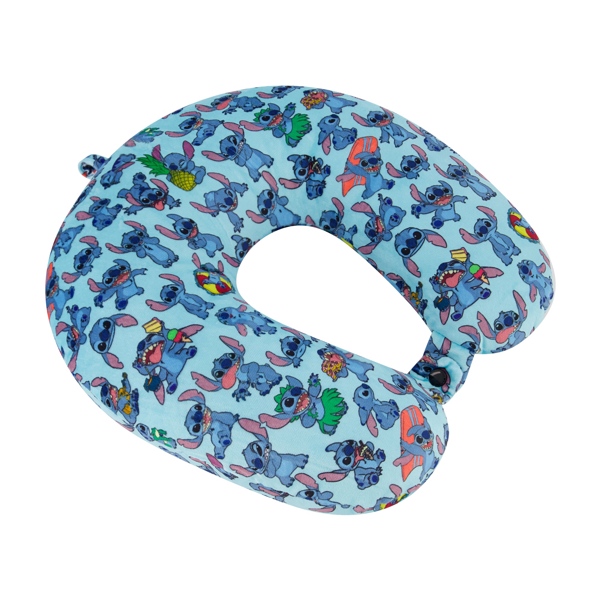 Disney Stitch Kids Travel Neck Pillow for Airplane, Car and Office Comfortable and Breathable, Blue