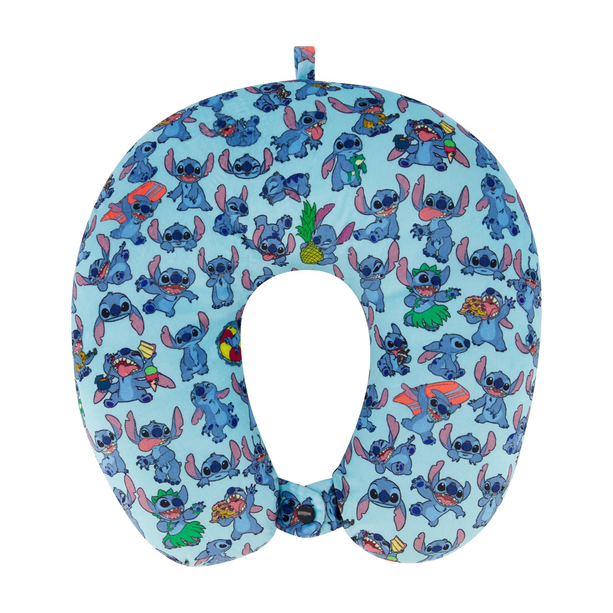 Disney Stitch Kids Travel Neck Pillow for Airplane, Car and Office Comfortable and Breathable, Blue