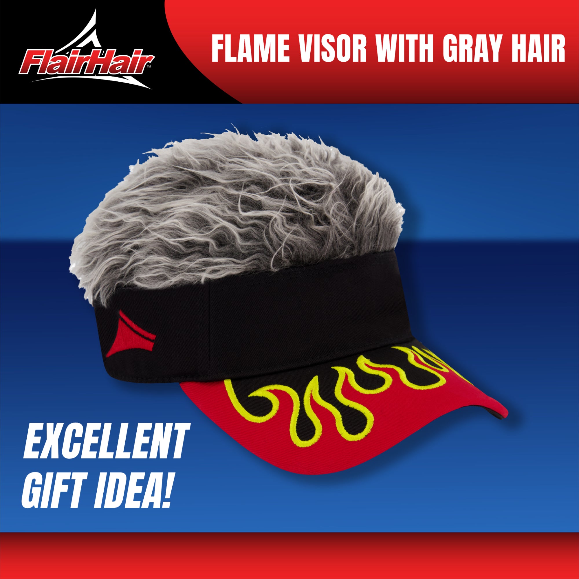 Flair Hair Women's Sun Visor Cap with Fake Hair, Adjustable Baseball Hat