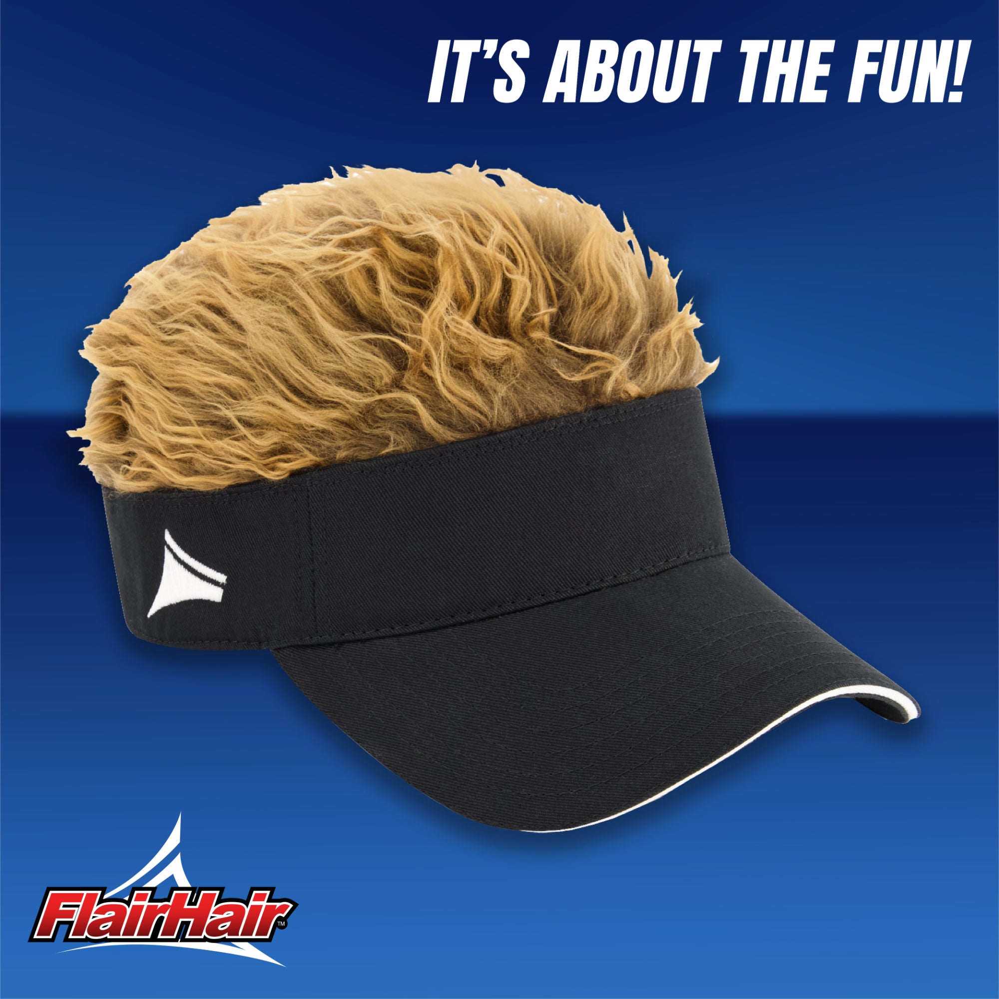 Flair Hair Women's Sun Visor Cap with Fake Hair, Adjustable Baseball Hat