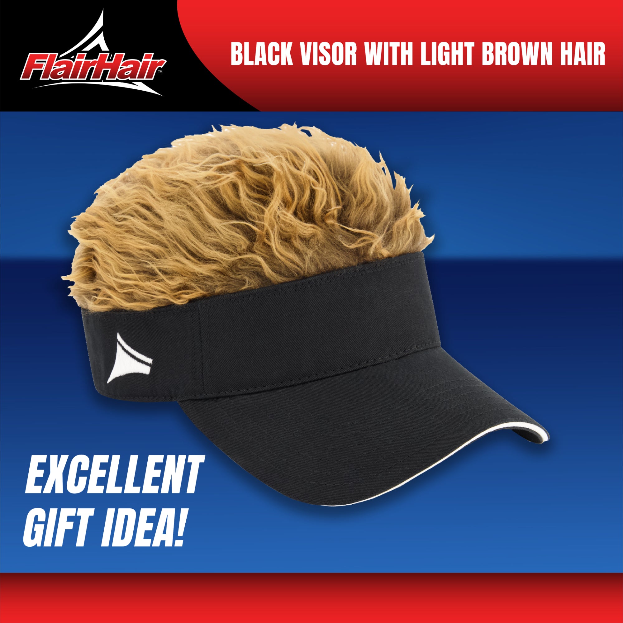 Flair Hair Women's Sun Visor Cap with Fake Hair, Adjustable Baseball Hat