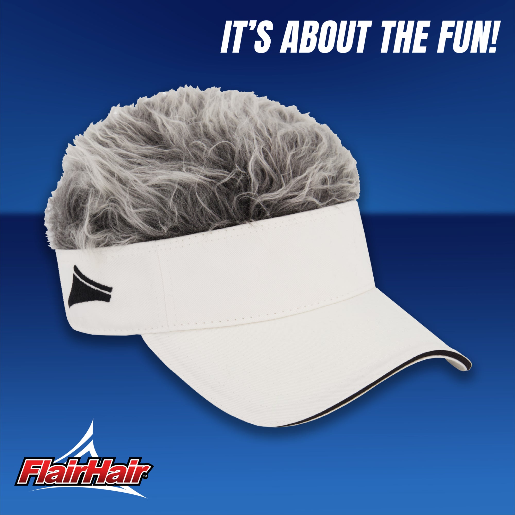 Flair Hair Women's Sun Visor Cap with Fake Hair, Adjustable Baseball Hat