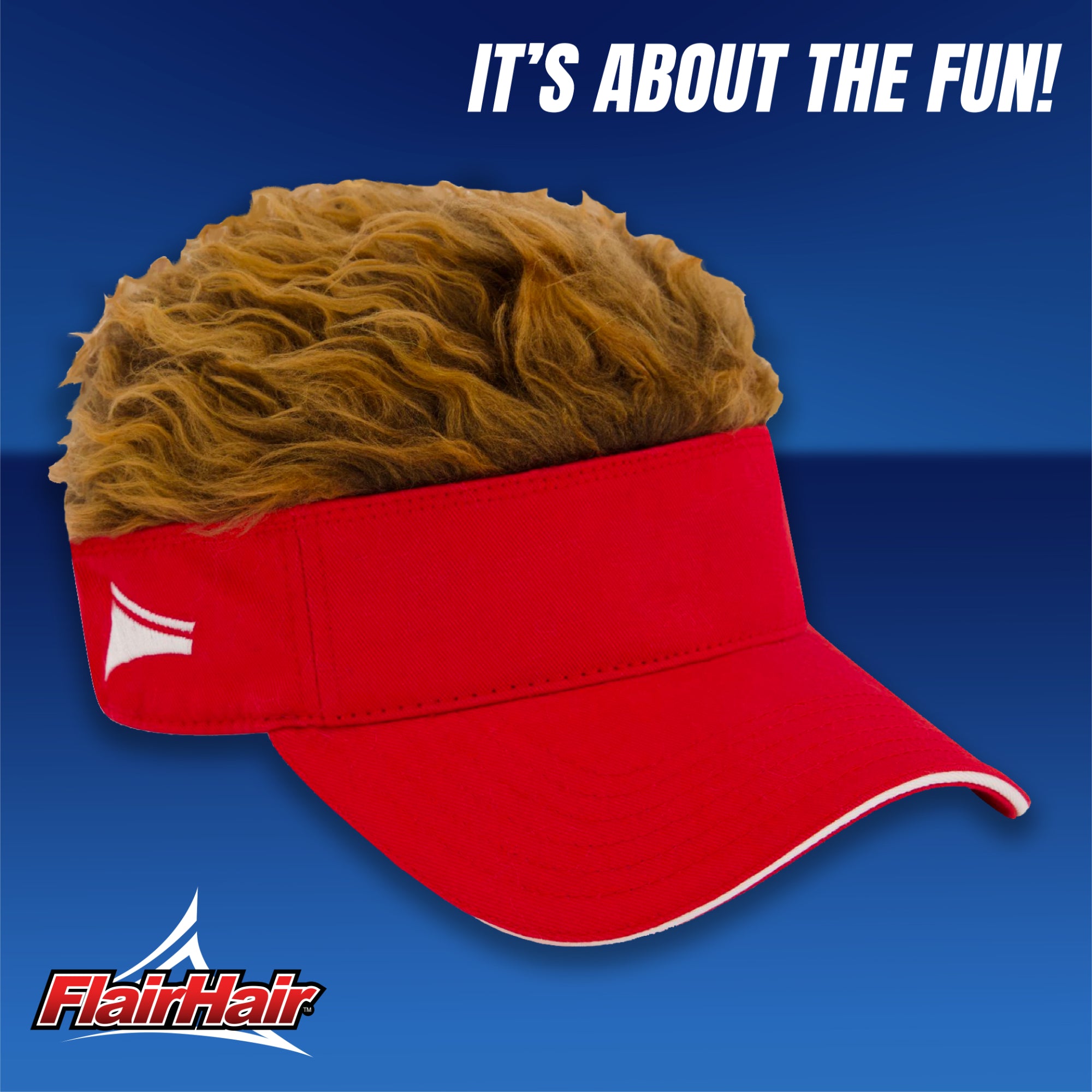 Flair Hair Women's Sun Visor Cap with Fake Hair, Adjustable Baseball Hat