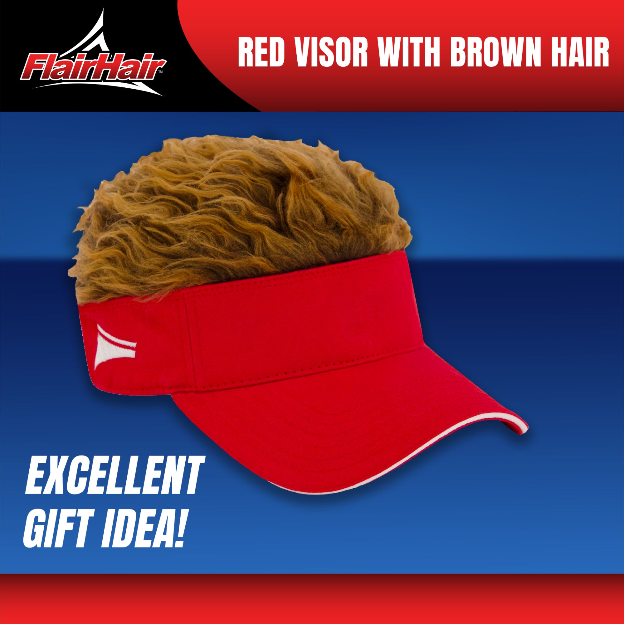 Flair Hair Women's Sun Visor Cap with Fake Hair, Adjustable Baseball Hat