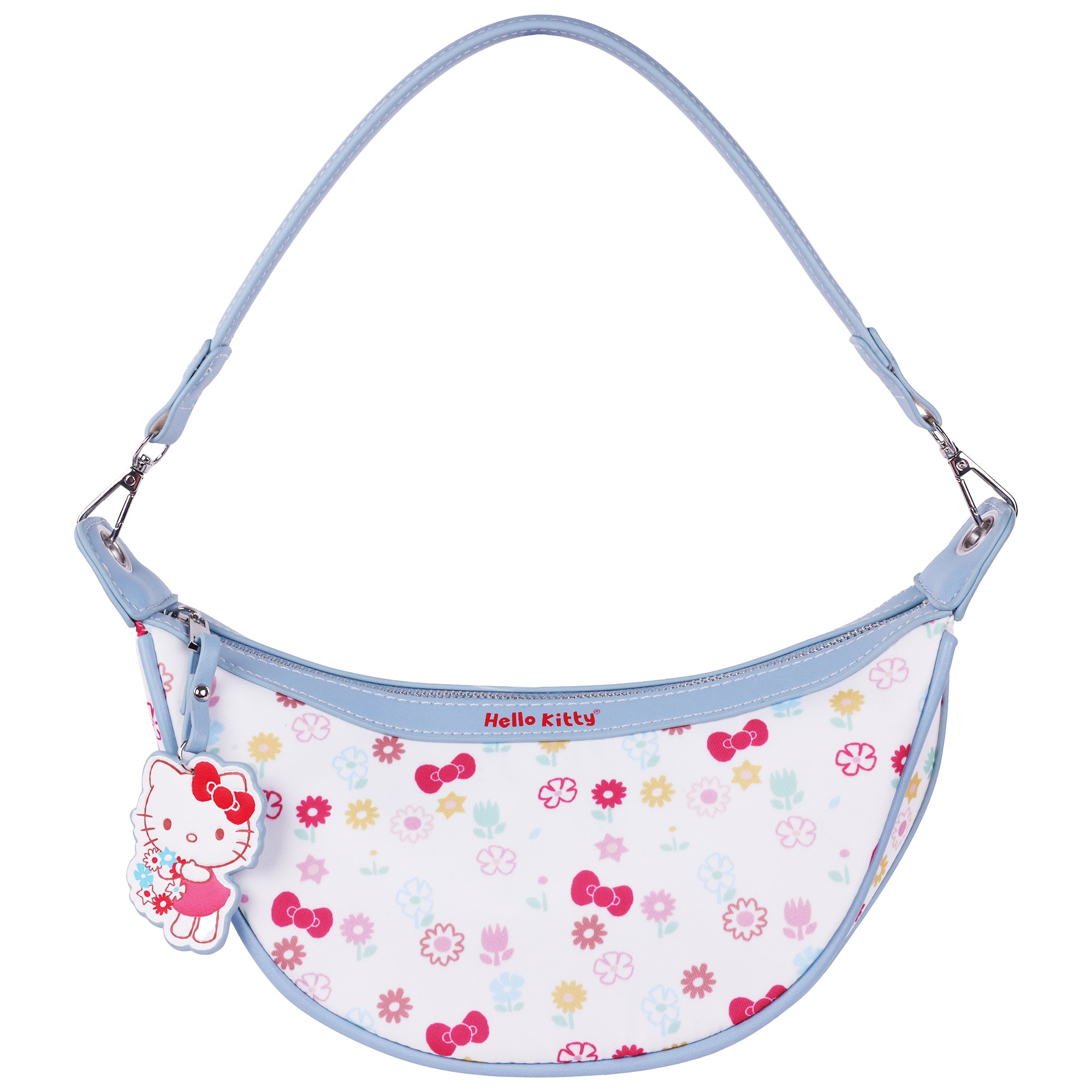 Hello Kitty Floral Print Top Zip Shoulder Bag