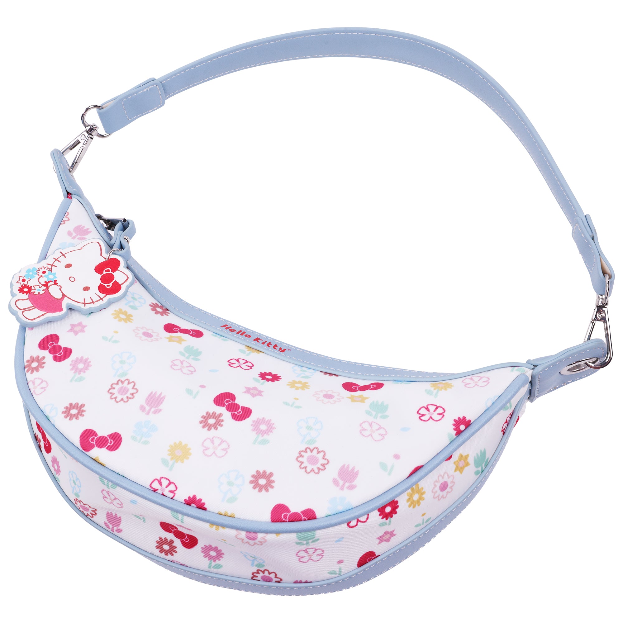 Hello Kitty Floral Print Top Zip Shoulder Bag