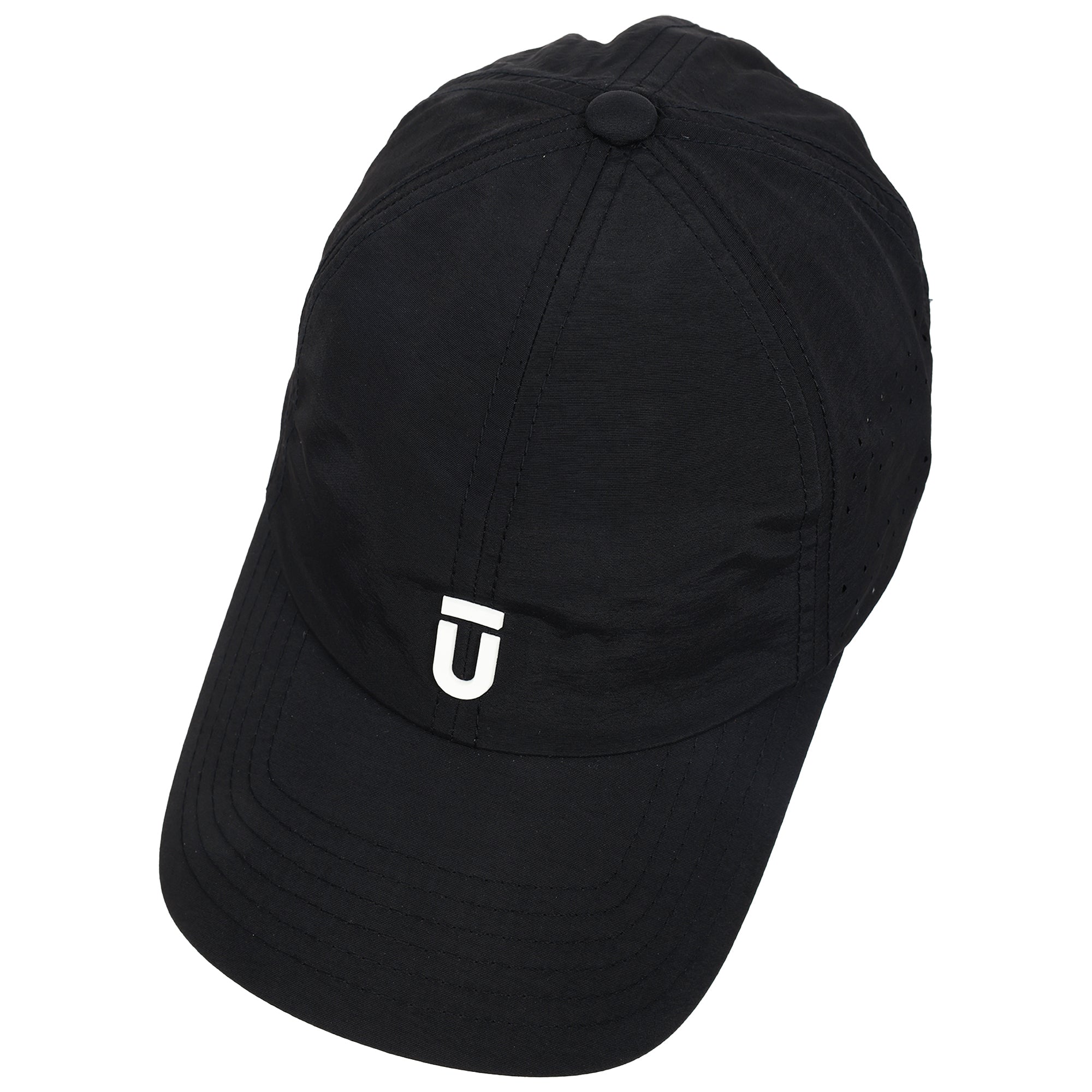 FŪL Perforated Stripe Nylon Cap with 3D Rubber Logo and Elastic Logo Backstrap