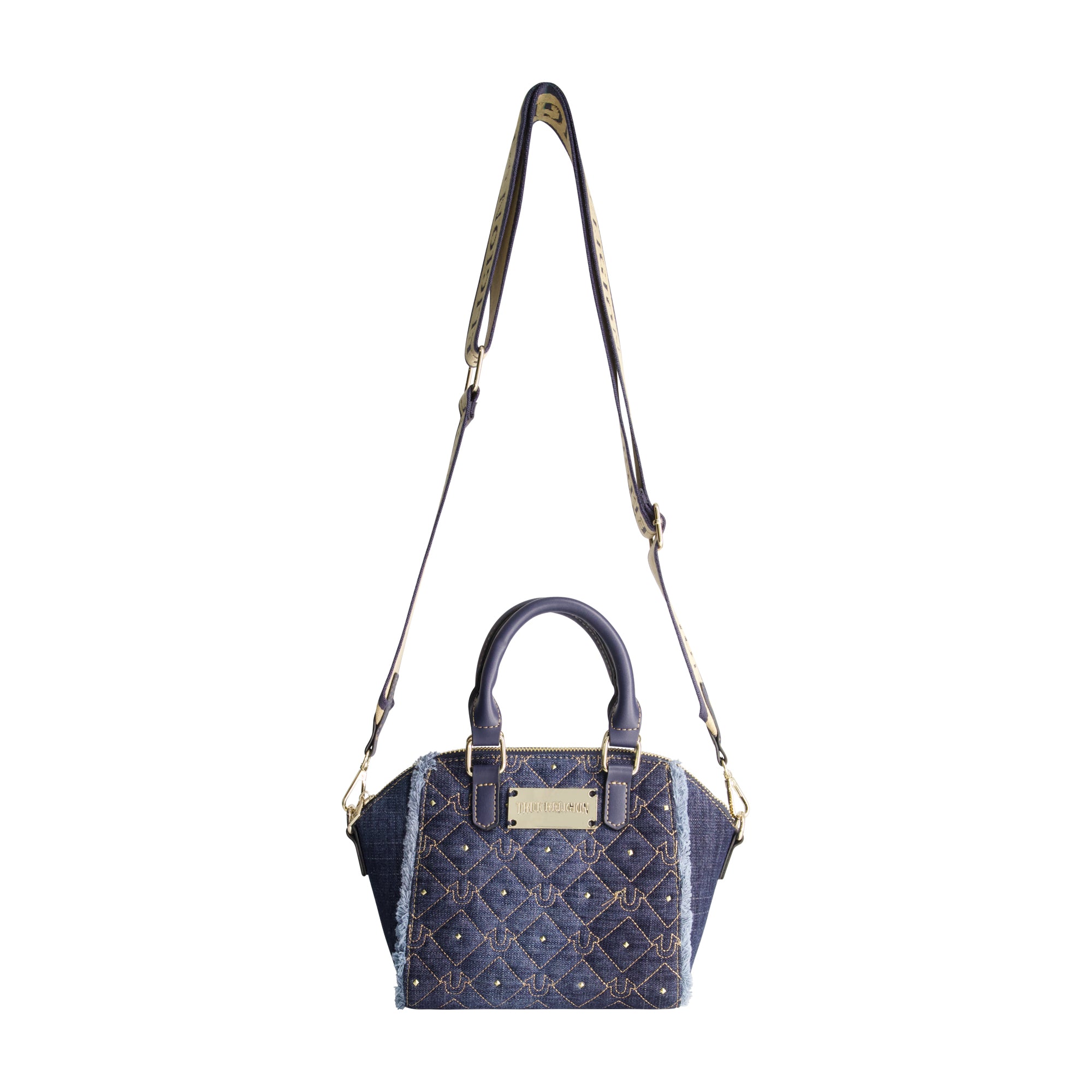 True Religion Frayed Denim Mini Satchel