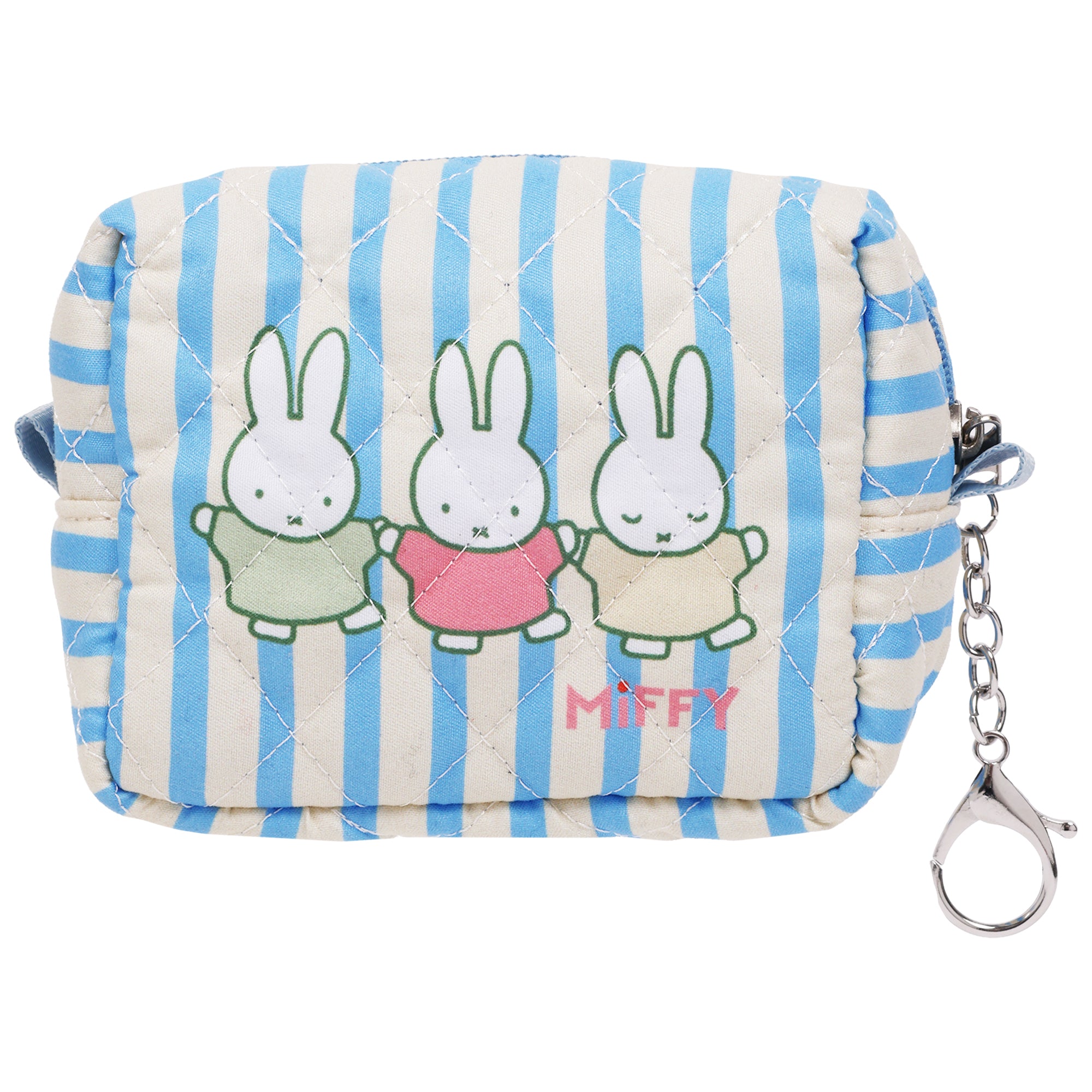Miffy Stripe Mini Quilted Dopp Kit Pouch Keychain