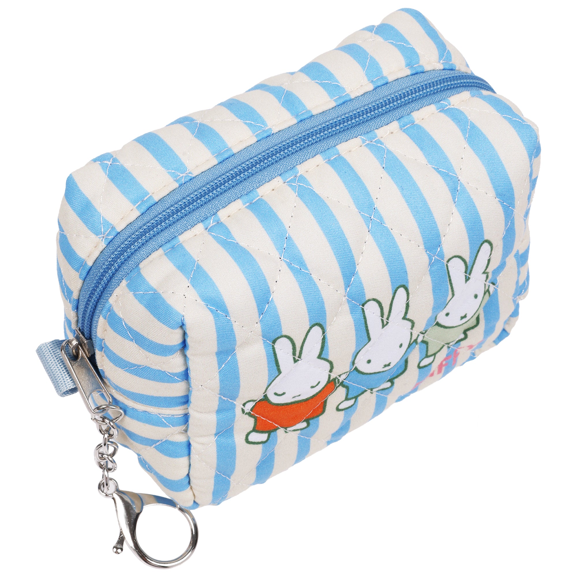 Miffy Stripe Mini Quilted Dopp Kit Pouch Keychain