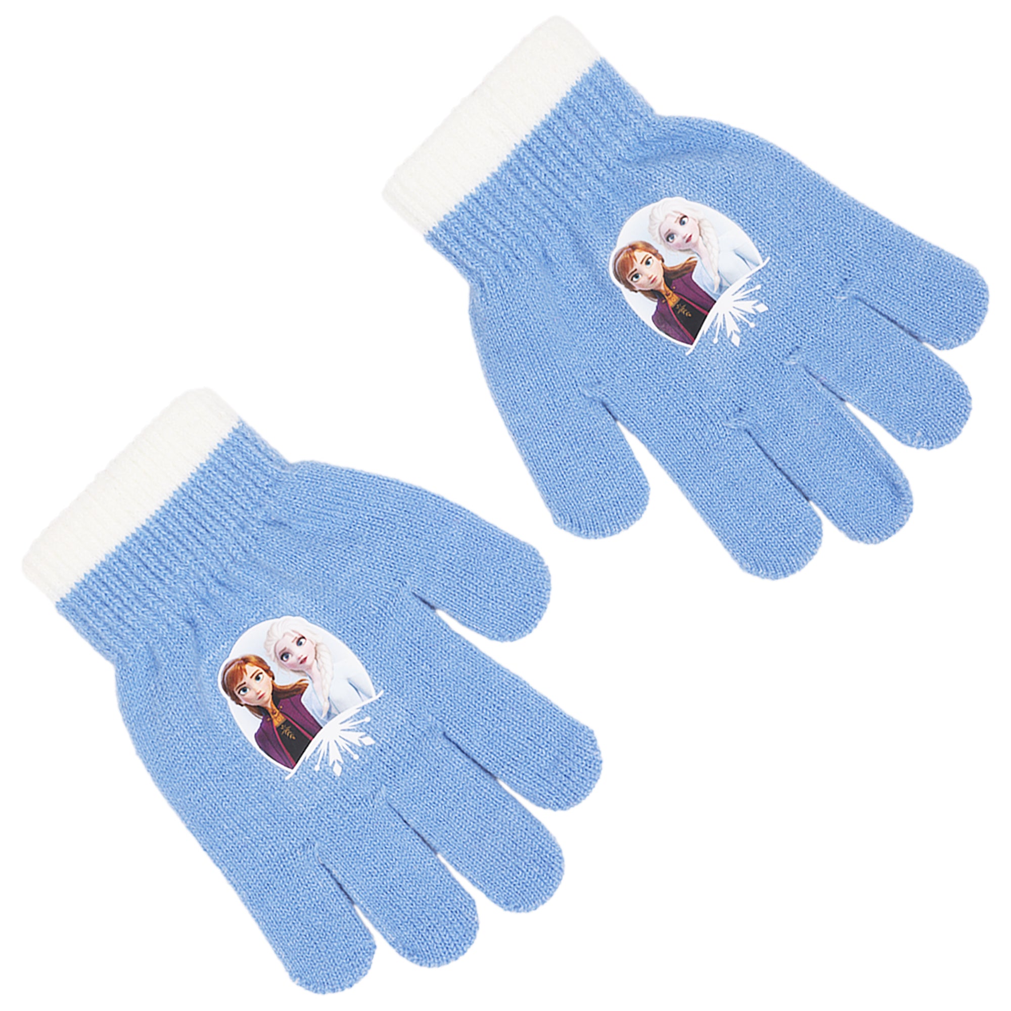 Disney Frozen Anna and Elsa Girls 4-Pack Winter Gloves, Soft Knit Cold Weather Glove Set for Kids, Size 4-7 Years, White/Purple