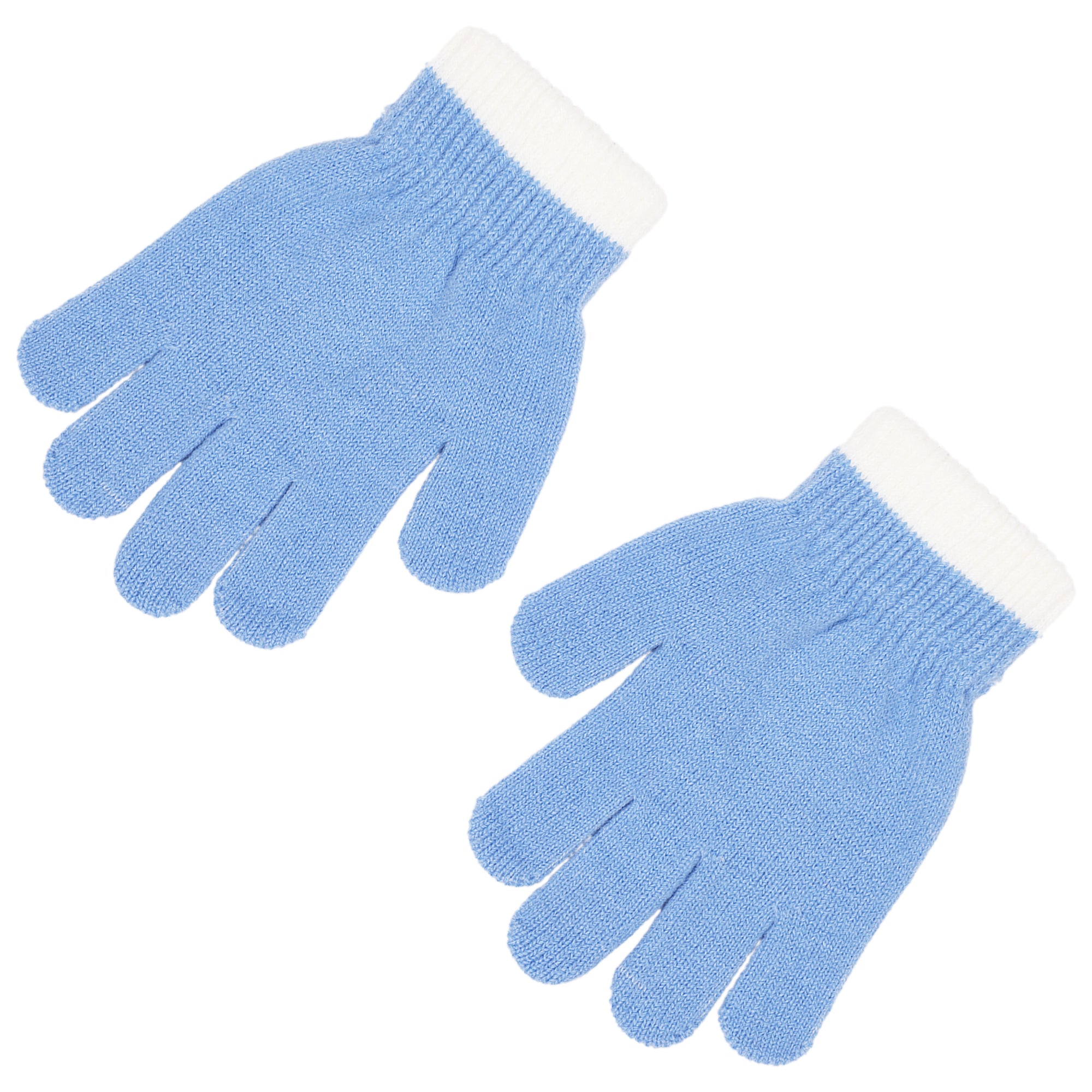 Disney Frozen Anna and Elsa Girls 4-Pack Winter Gloves, Soft Knit Cold Weather Glove Set for Kids, Size 4-7 Years, White/Purple