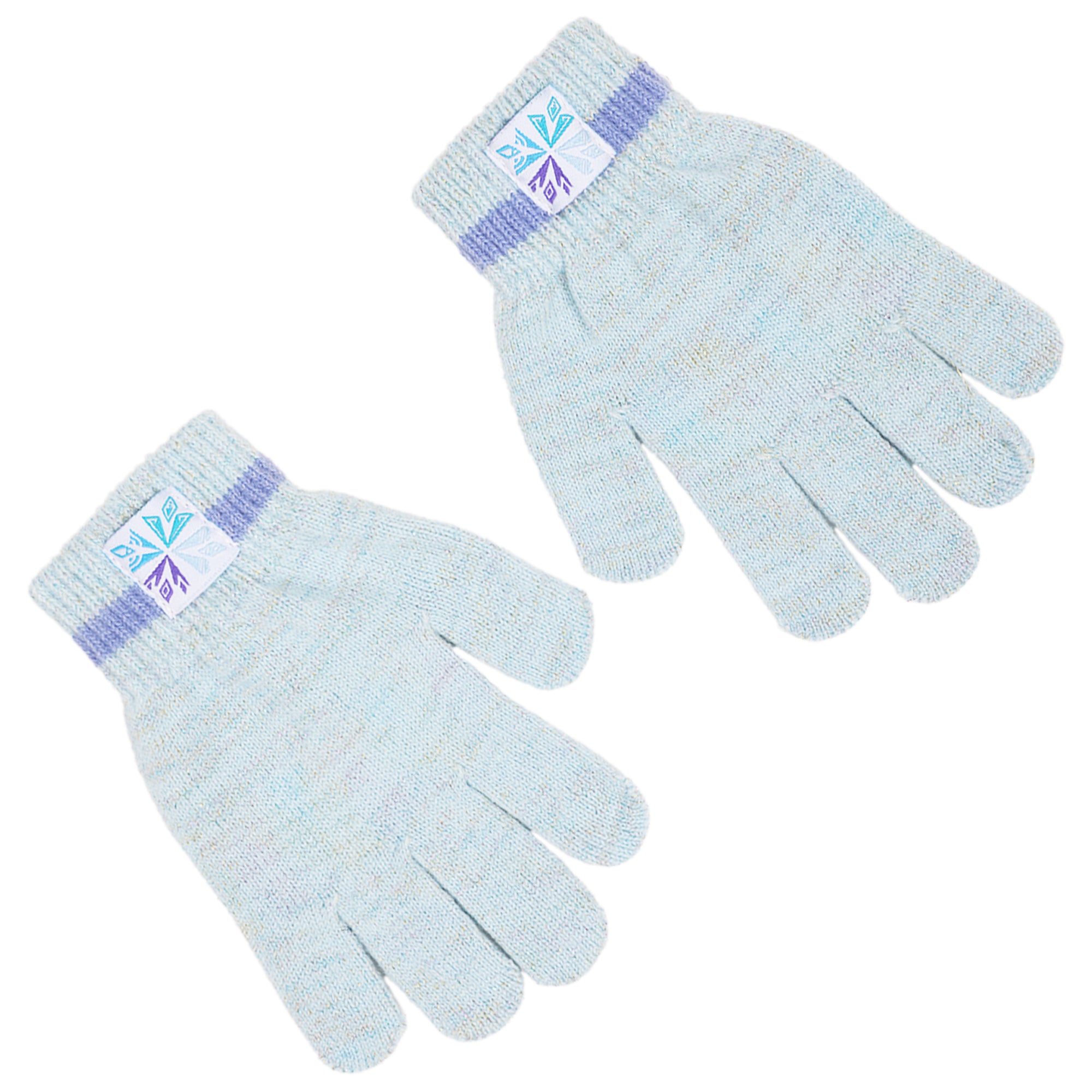 Disney Frozen Anna and Elsa Girls 4-Pack Winter Gloves, Soft Knit Cold Weather Glove Set for Kids, Size 4-7 Years, White/Purple