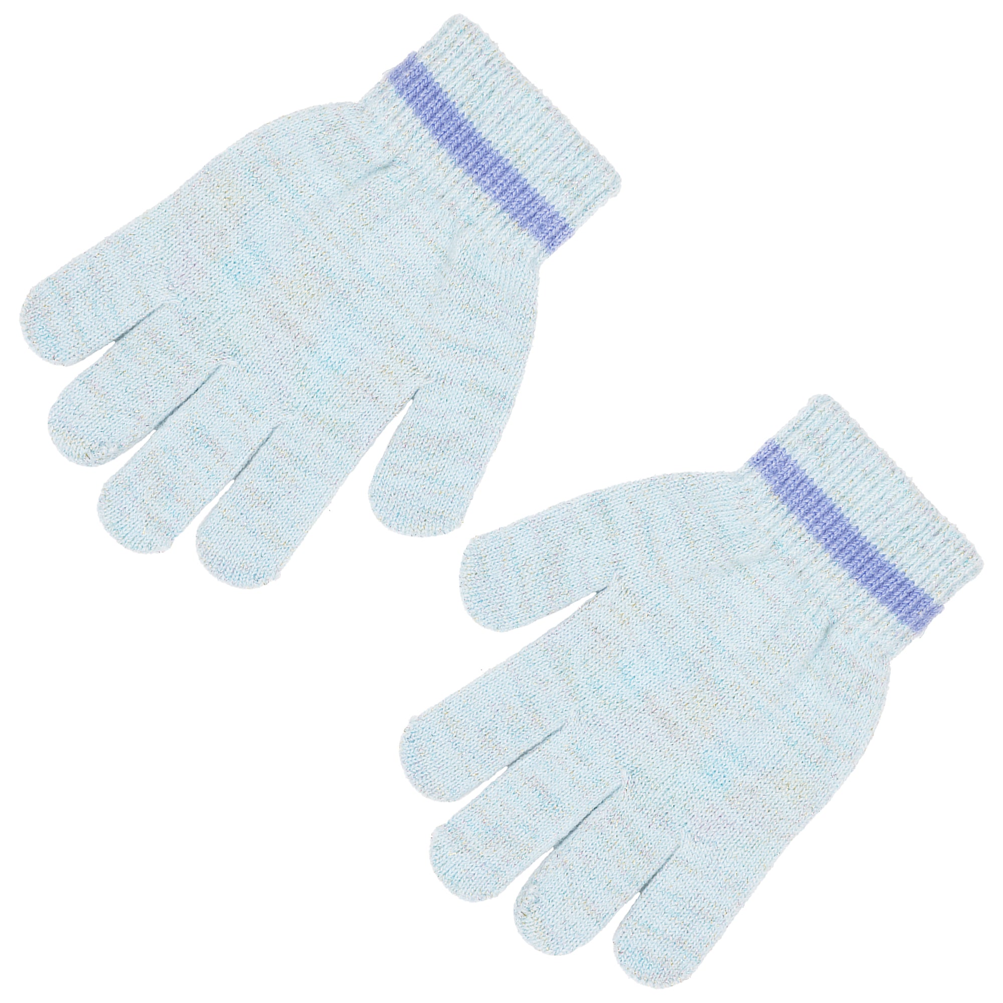 Disney Frozen Anna and Elsa Girls 4-Pack Winter Gloves, Soft Knit Cold Weather Glove Set for Kids, Size 4-7 Years, White/Purple