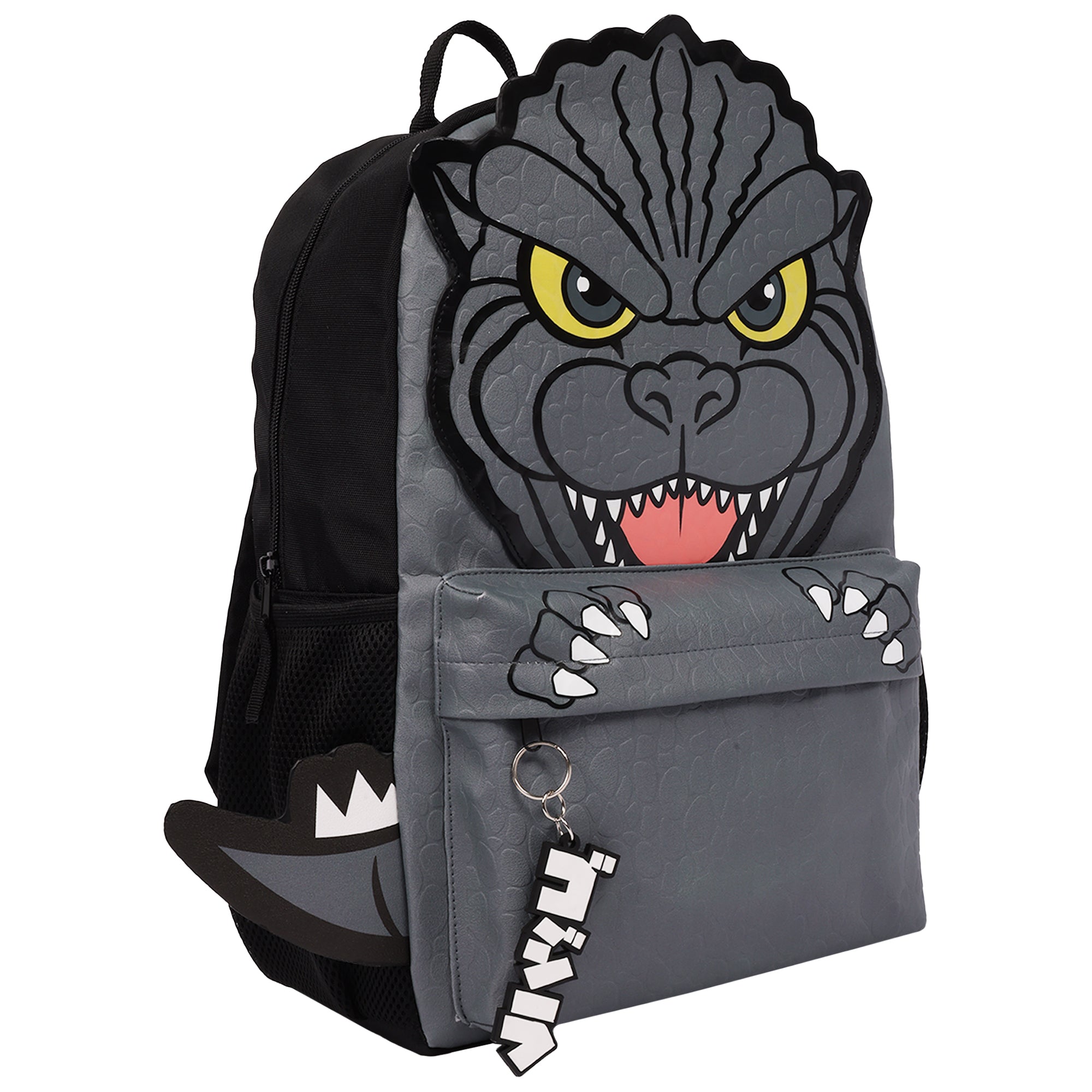 Godzilla Full-Size Classic Backpack – 3D Character Front, Mesh Airflow Backpanel & School Bookbag