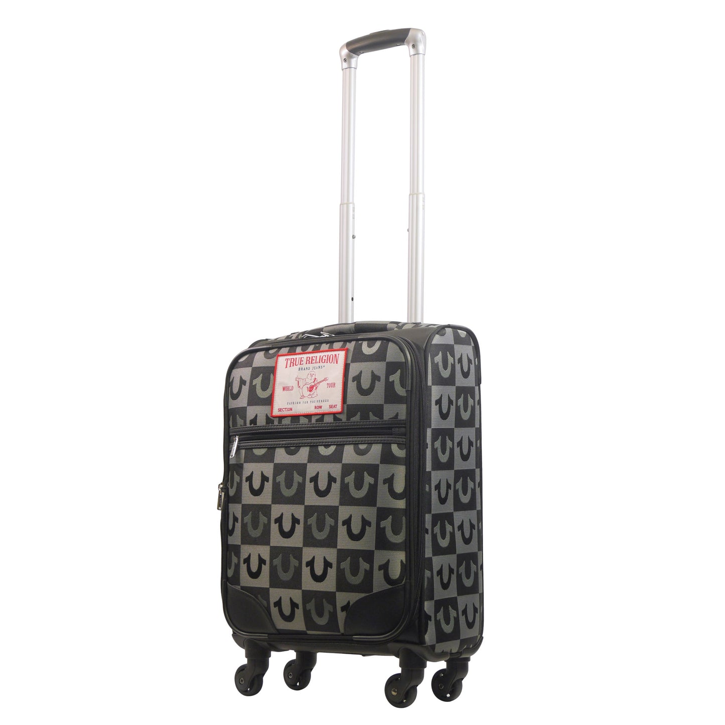 True Religion Soft Sided 23" Expandable, Spinner Luggage, BLACK