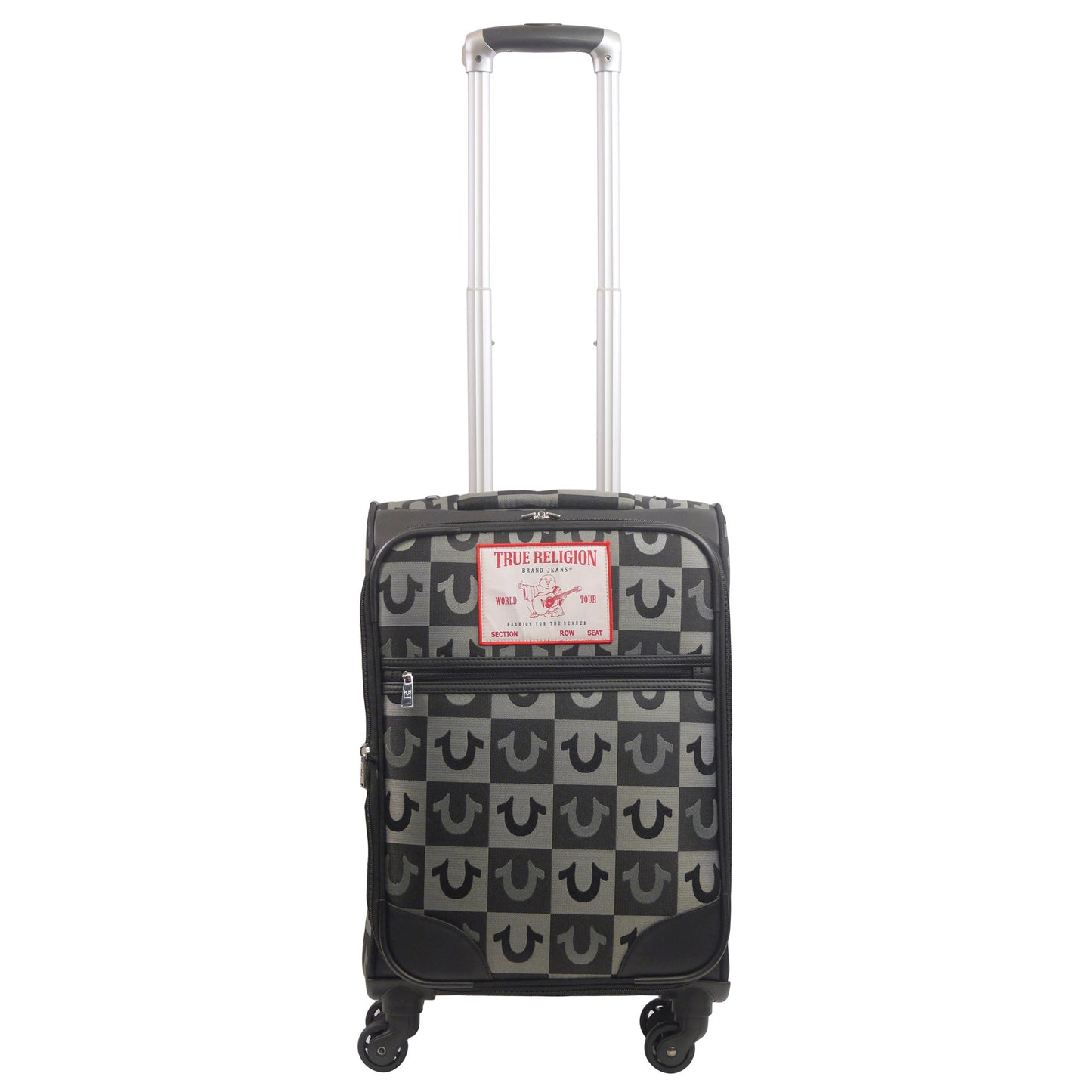 True Religion Soft Sided 23" Expandable, Spinner Luggage, BLACK