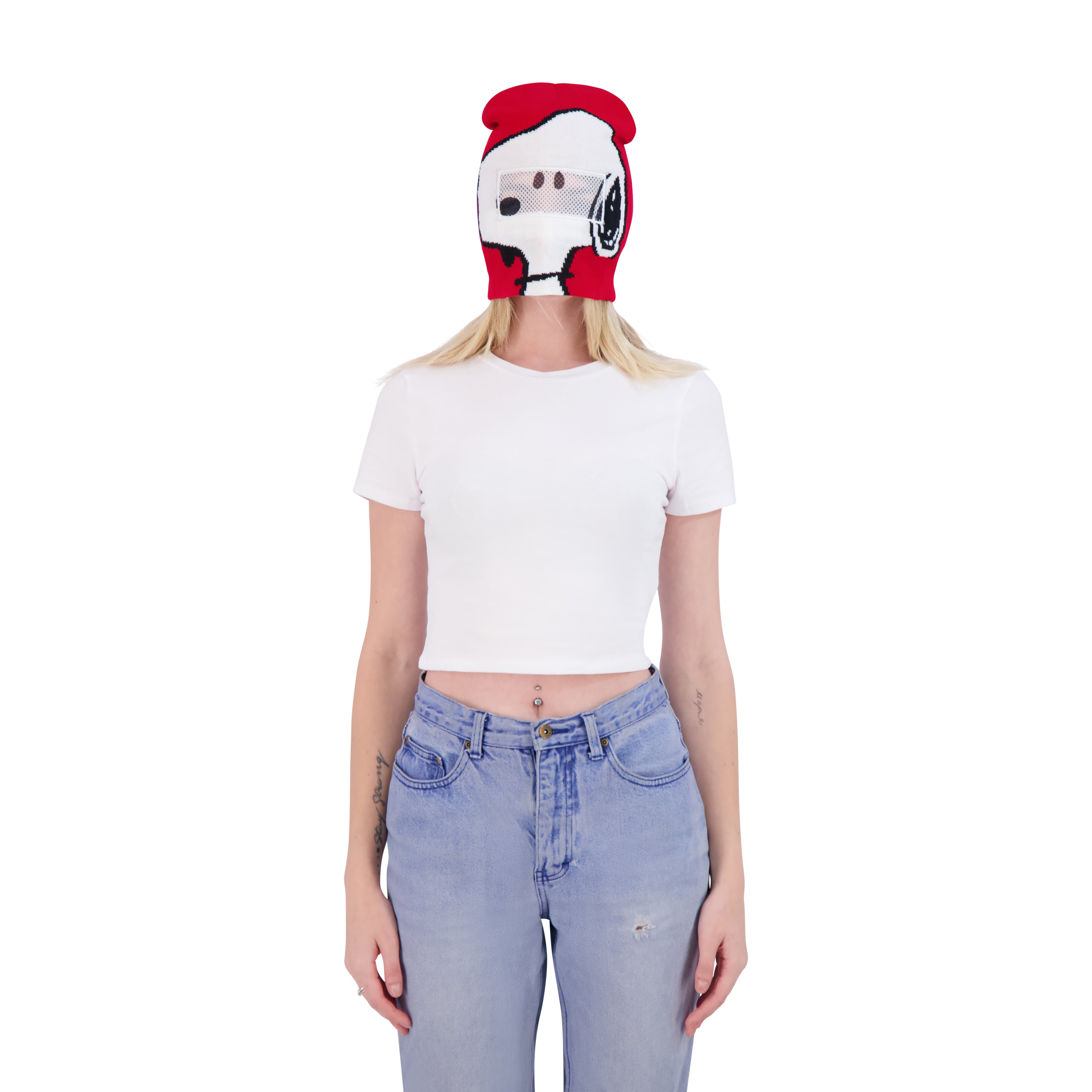 Peanuts Snoopy Beanie Hat, Knit Roll Down Cuffed Winter Cap