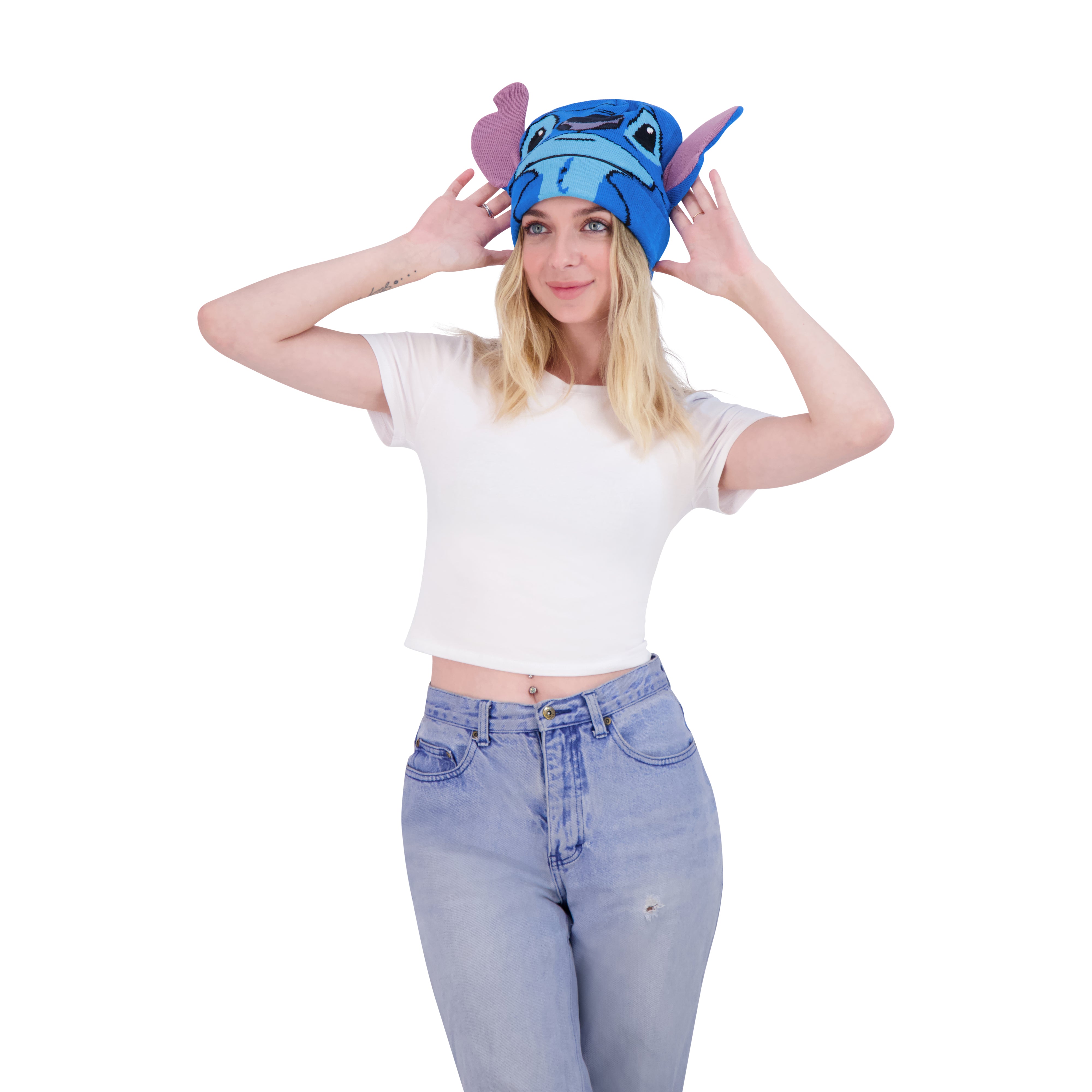 Disney unisex-adult Lilo and Stitch Winter Beanie Hat Knitted Stocking Cap