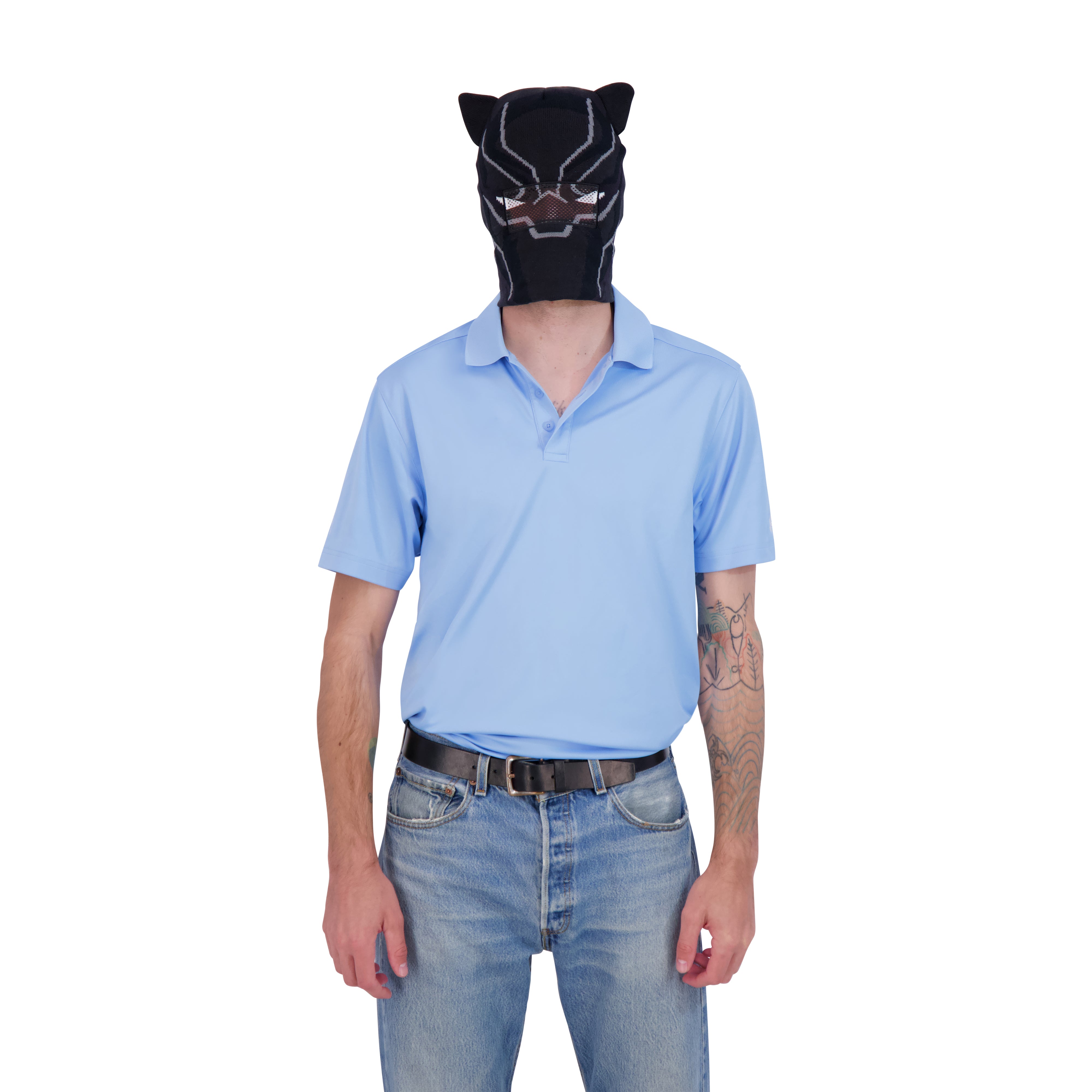 Marvel Black Panther Roll Down Cuff Beanie Hat, Black, One Size