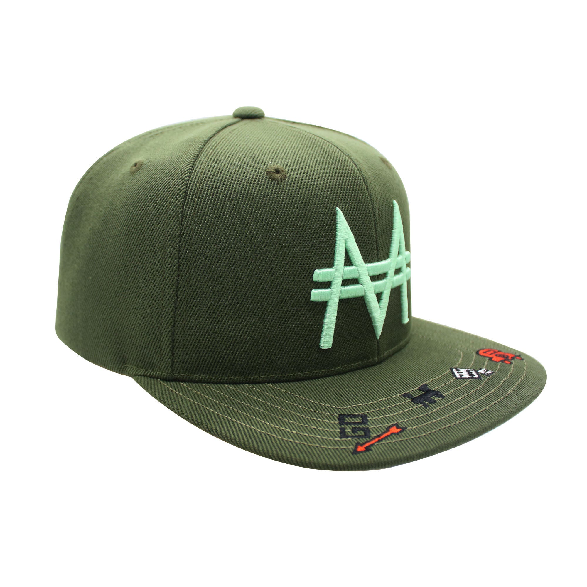 Hasbro Monopoly Baseball Cap, Adult Snapback Hat with Flat Brim, Olive Green