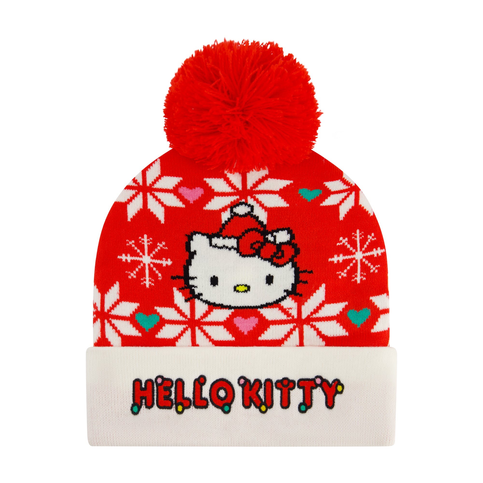 Hello Kitty Santa Hat Holiday Beanie with Pom